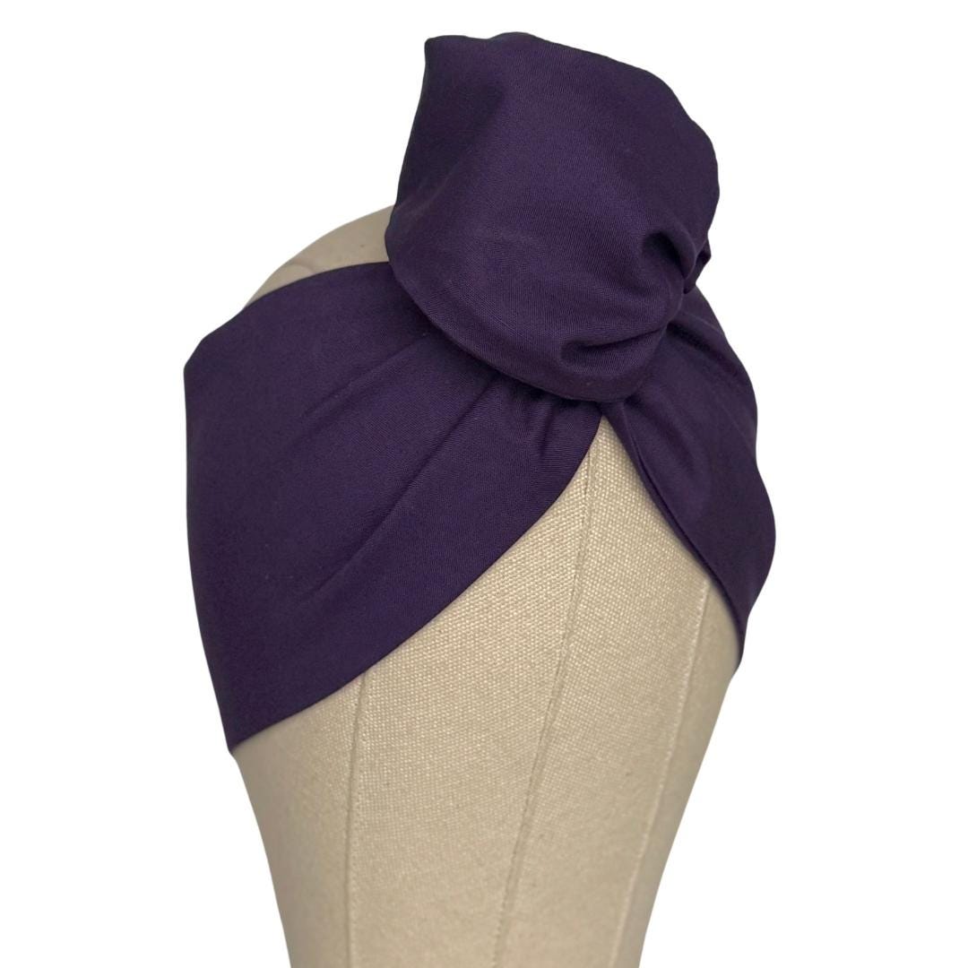 Extra Wide Adjustable Wire Headband, Dark Purple Wired Head Wrap, Turban, Fashion Hair Accessories for Women