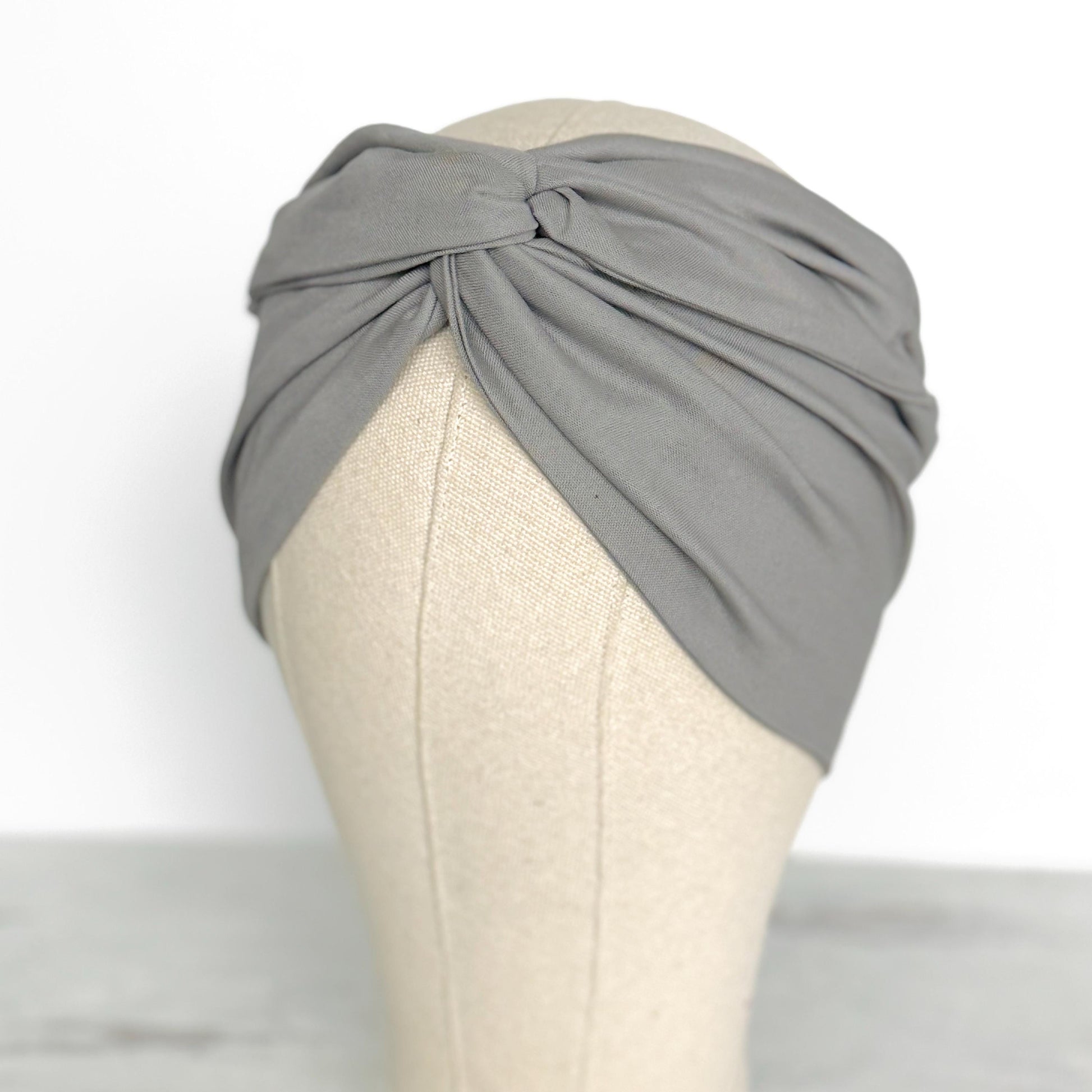Extra Wide Adjustable Wire Headband, Grey Wired Head Wrap, Turban, Fashion Hair Accessories for Women
