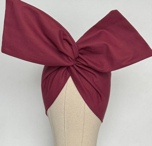 Extra Wide Adjustable Wire Headband, BURGUNDY Wired Head Wrap, Turban, Fashion Hair Accessories for Women