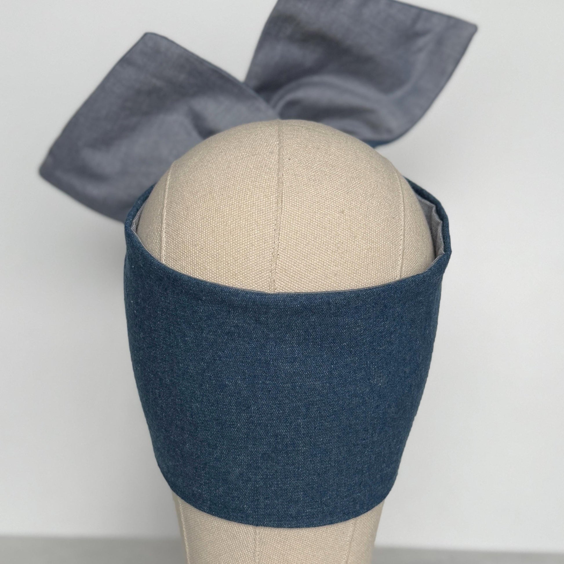 Extra Wide Reversible BENDABLE Wire Headband, Medium Denim Wired Head Wrap, Turban Accessories, Head Scarf Bandana