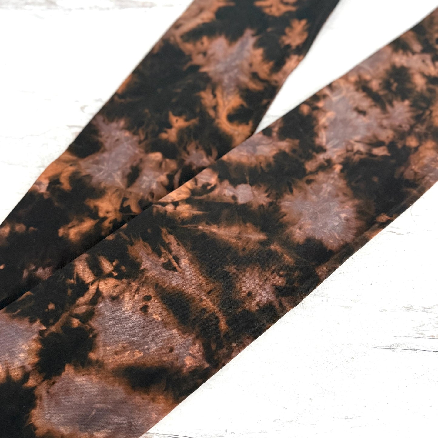 Hand Dyed Long Wide ADJUSTABLE Wire Headband, Taupe Black Tie Dyed Spring Summer Wired Head Wrap, Hair Accessories Women, No Slip Bandana