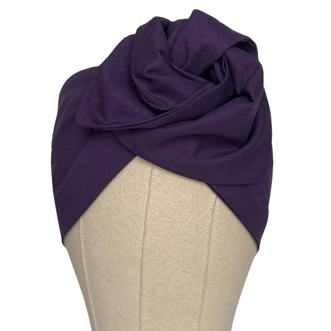 Extra Wide Adjustable Wire Headband, Dark Purple Wired Head Wrap, Turban, Fashion Hair Accessories for Women
