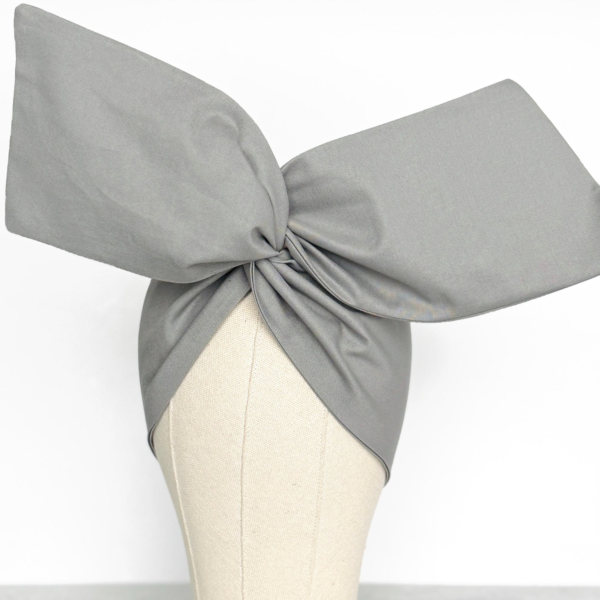 Extra Wide Adjustable Wire Headband, Grey Wired Head Wrap, Turban, Fashion Hair Accessories for Women