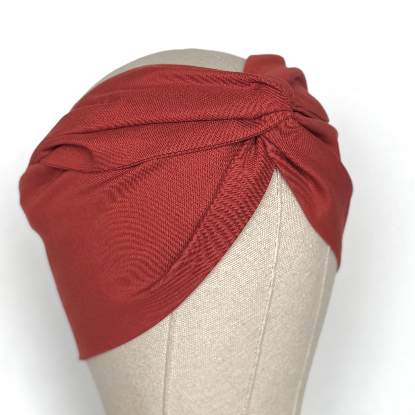 Extra Wide Adjustable Wire Headband, Burnt Orange Terracotta Solid Print Wired Head Wrap, Turban, Fall Fashion Hair Accessories for Women