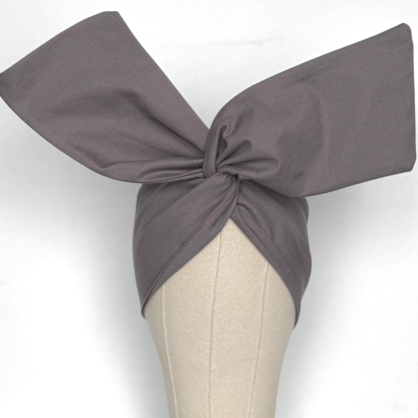 Extra Wide Adjustable Wire Headband, Dark Smoke Gray Solid Print Wired Head Wrap, Turban, Fall Fashion Hair Accessories for Women