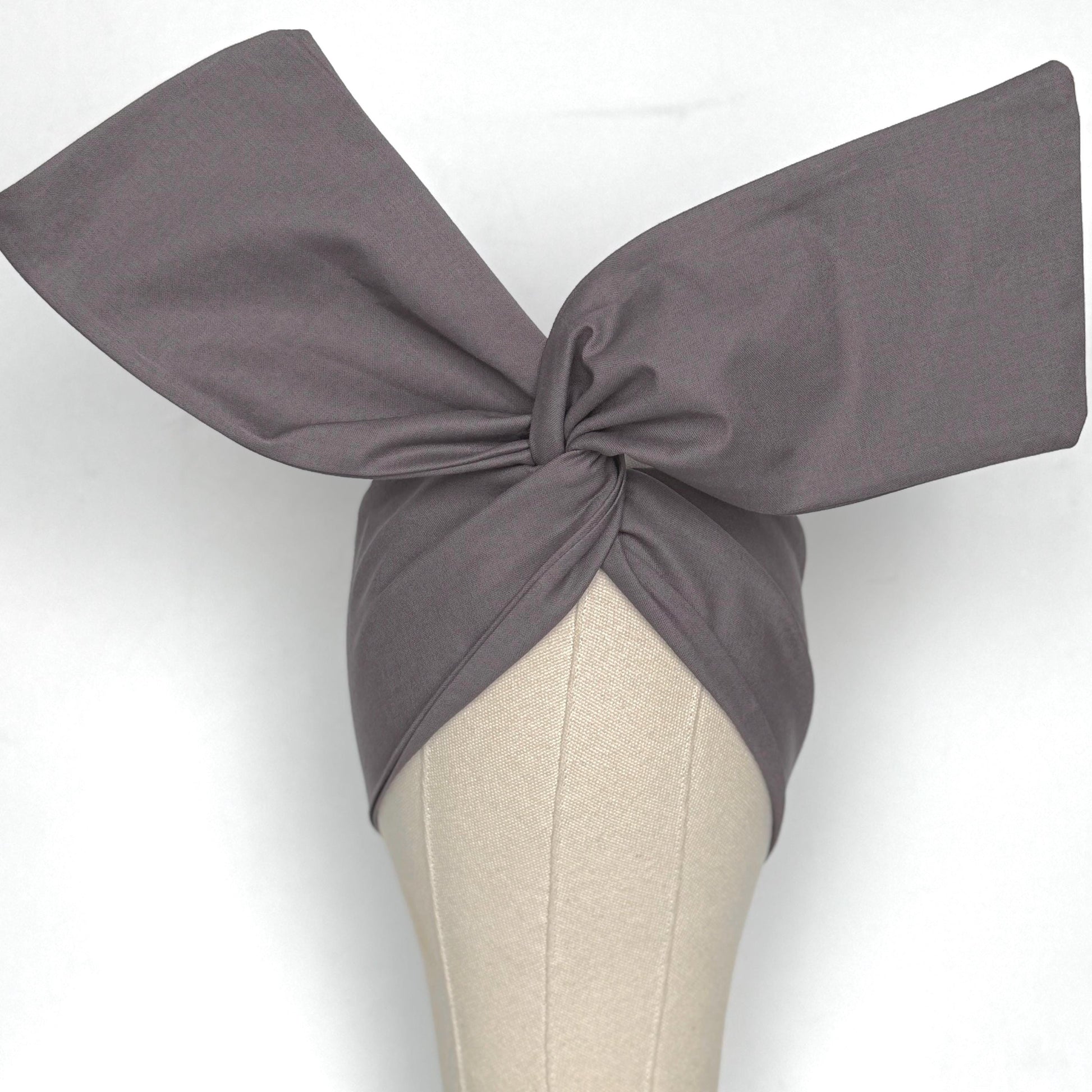 Extra Wide Adjustable Wire Headband, Dark Smoke Gray Solid Print Wired Head Wrap, Turban, Fall Fashion Hair Accessories for Women