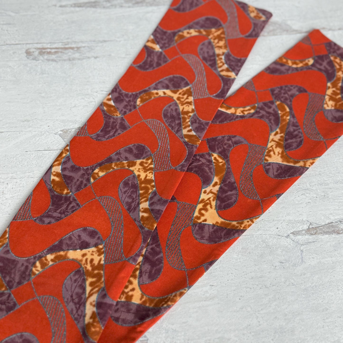 Extra Wide Adjustable Wire Wrap, Ankara Wired Headband, Orange Purplw Tan African Fabric Head Wrap, Ankara Afro Boho Turban