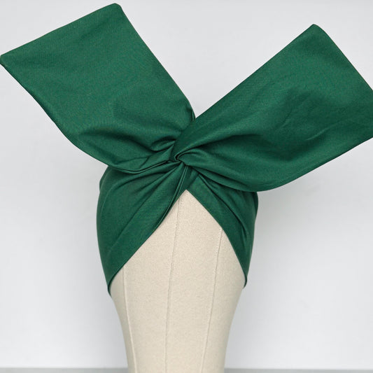 Extra Wide Adjustable Wire Headband, Emerald Green Wired Head Wrap, Turban, Fashion Hair Accessories for Women, Bandana