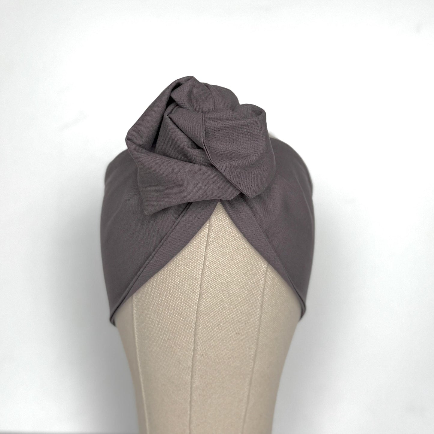 Extra Wide Adjustable Wire Headband, Dark Smoke Gray Solid Print Wired Head Wrap, Turban, Fall Fashion Hair Accessories for Women