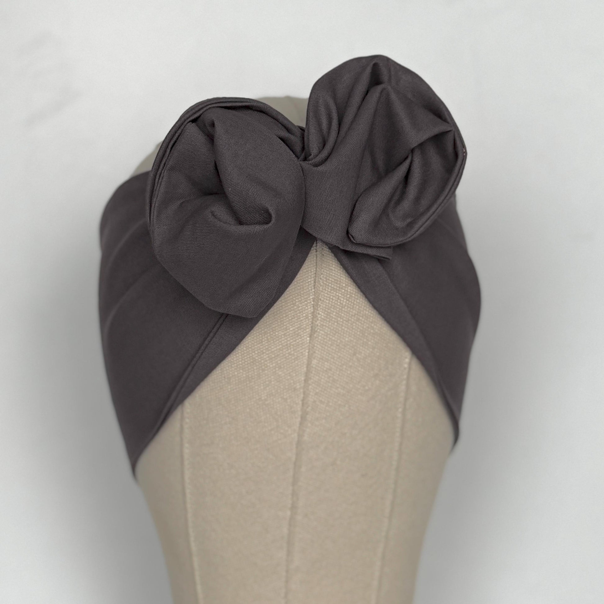 Extra Wide Adjustable Wire Headband, Dark Smoke Gray Solid Print Wired Head Wrap, Turban, Fall Fashion Hair Accessories for Women