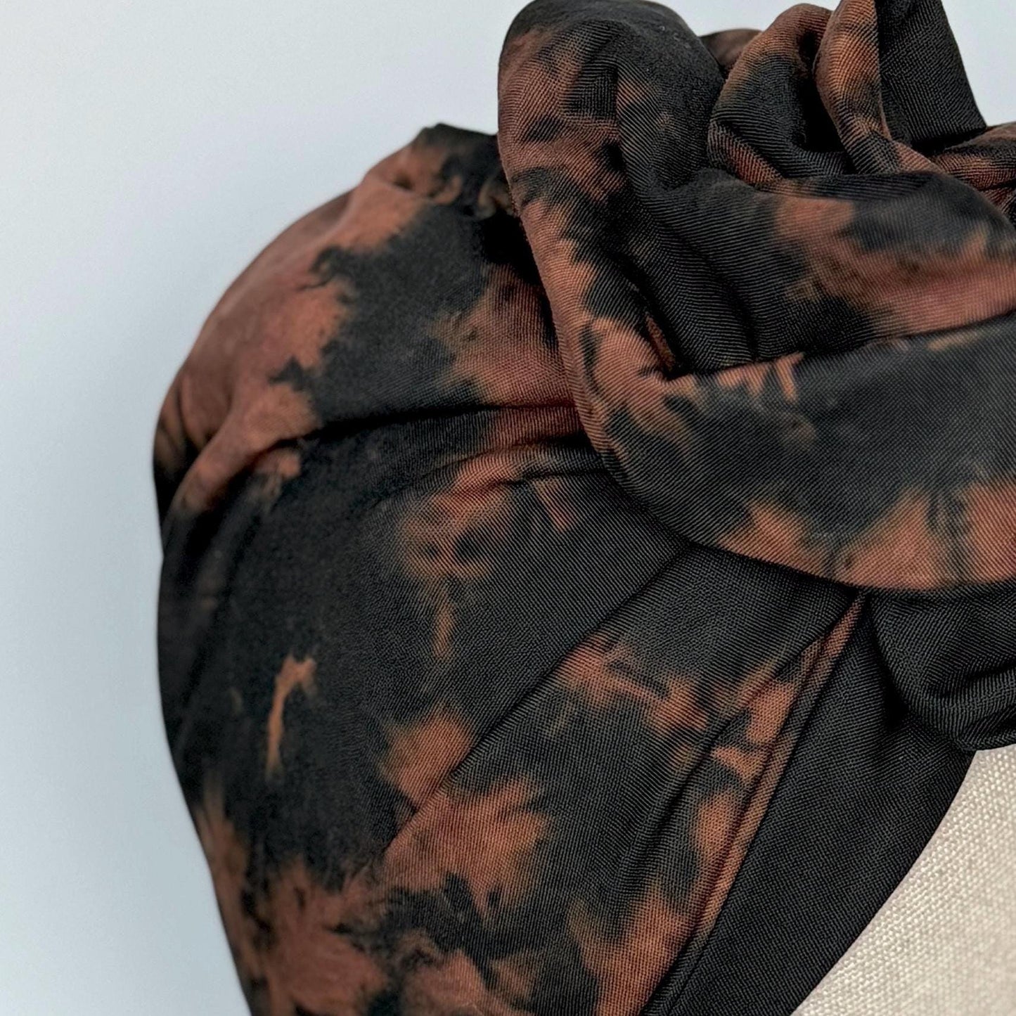 Full Turban Reversible Wire Headband, Hand Dyed Extra Wide Black Brown Wired Headband, Tie Dyed Fabric Head Wrap, Afro Boho Accessories