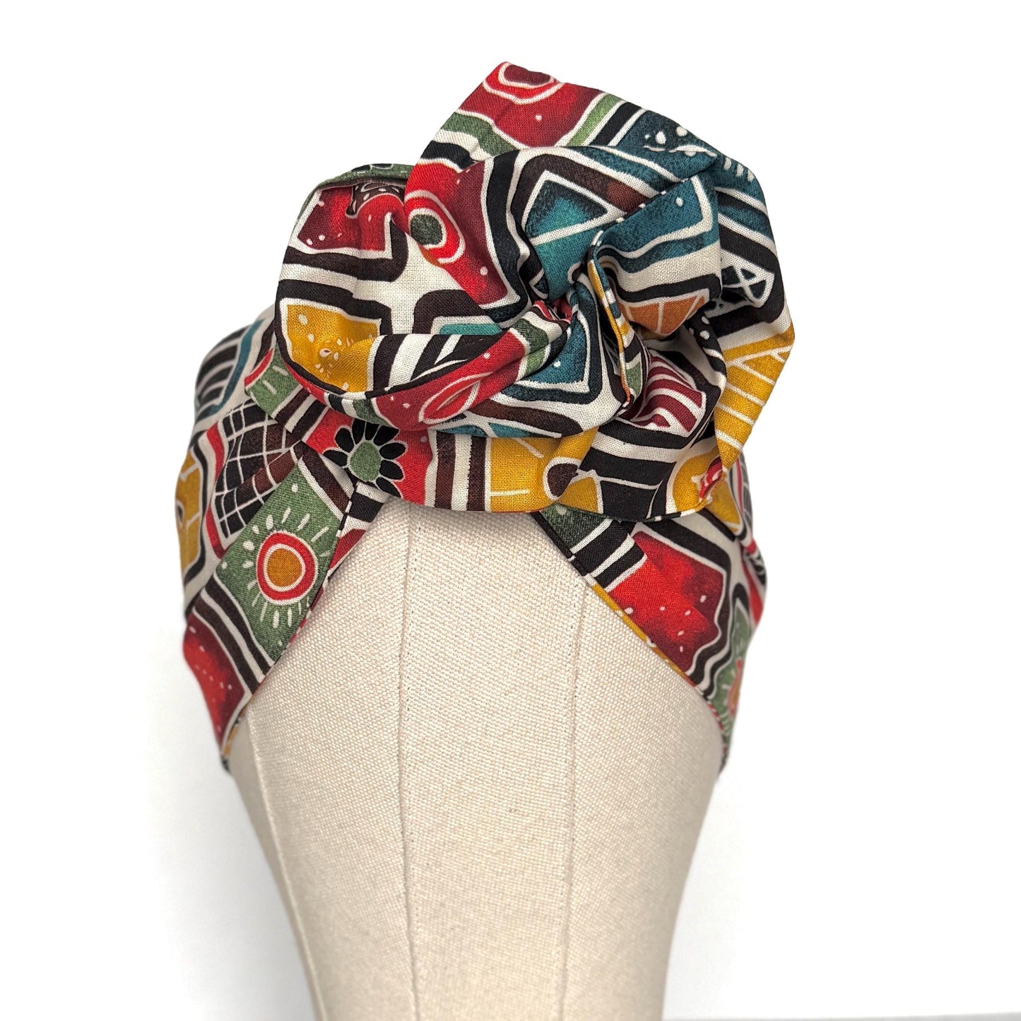 Extra Wide Adjustable Wire Headband, Multicolored Bold Earthy, Boho Wired Headband, Fabric Head Wrap, Turban, Gift idea, Bendable Scarf