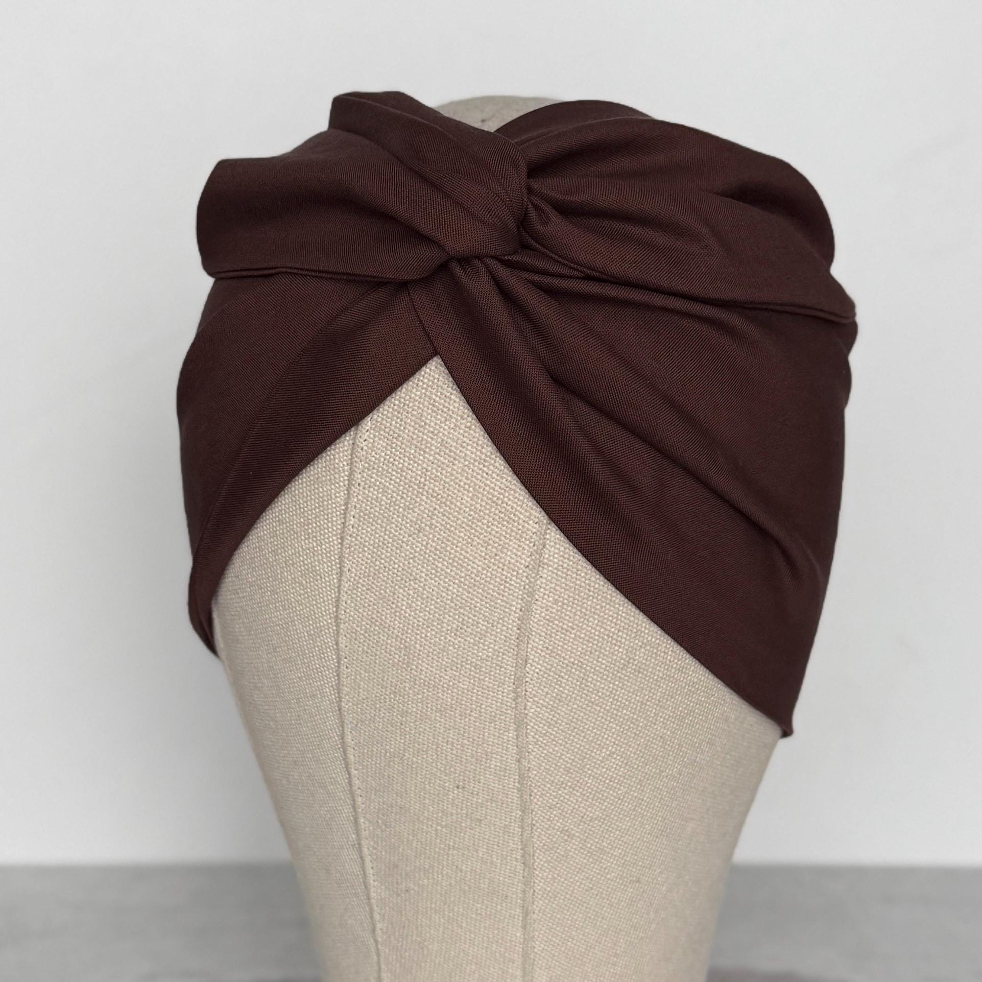 Extra Wide Adjustable Wire Headband, Brown Wired Head Wrap, Turban, Fall Fashion Hair Accessories for Women