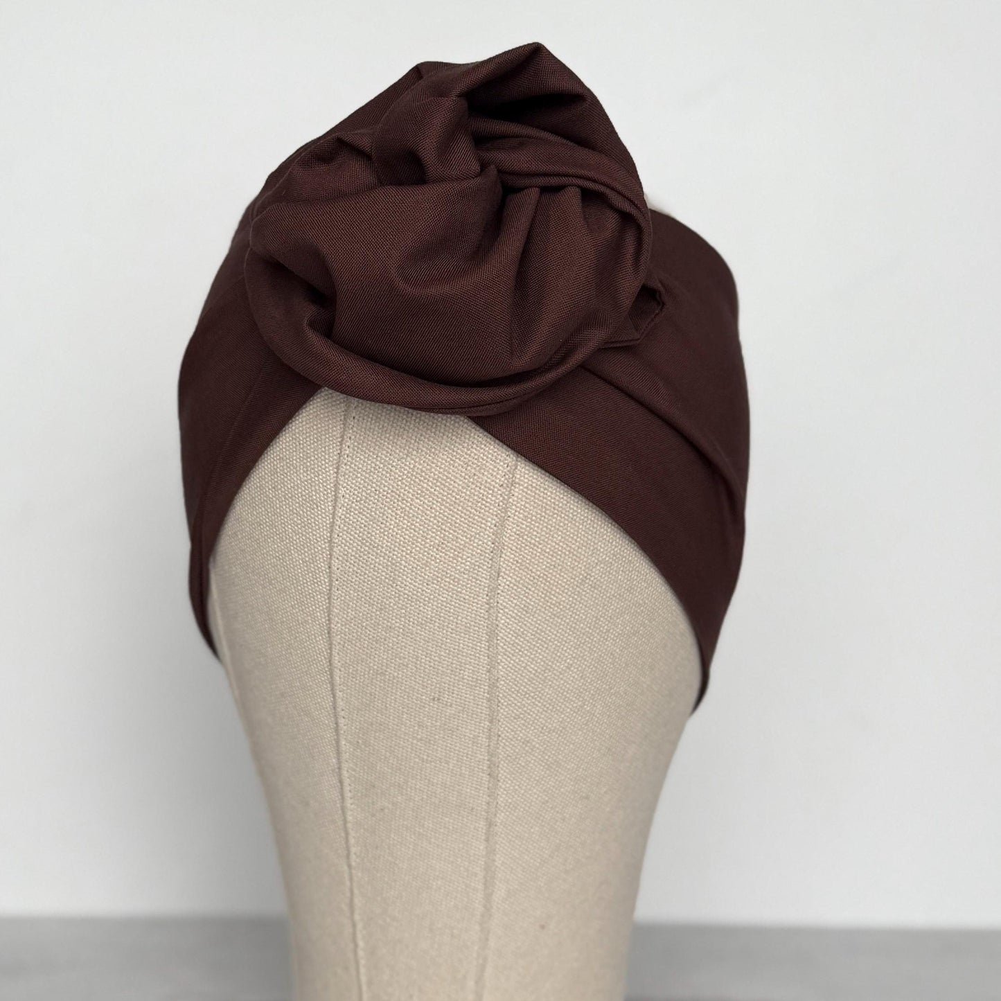 Extra Wide Adjustable Wire Headband, Brown Wired Head Wrap, Turban, Fall Fashion Hair Accessories for Women