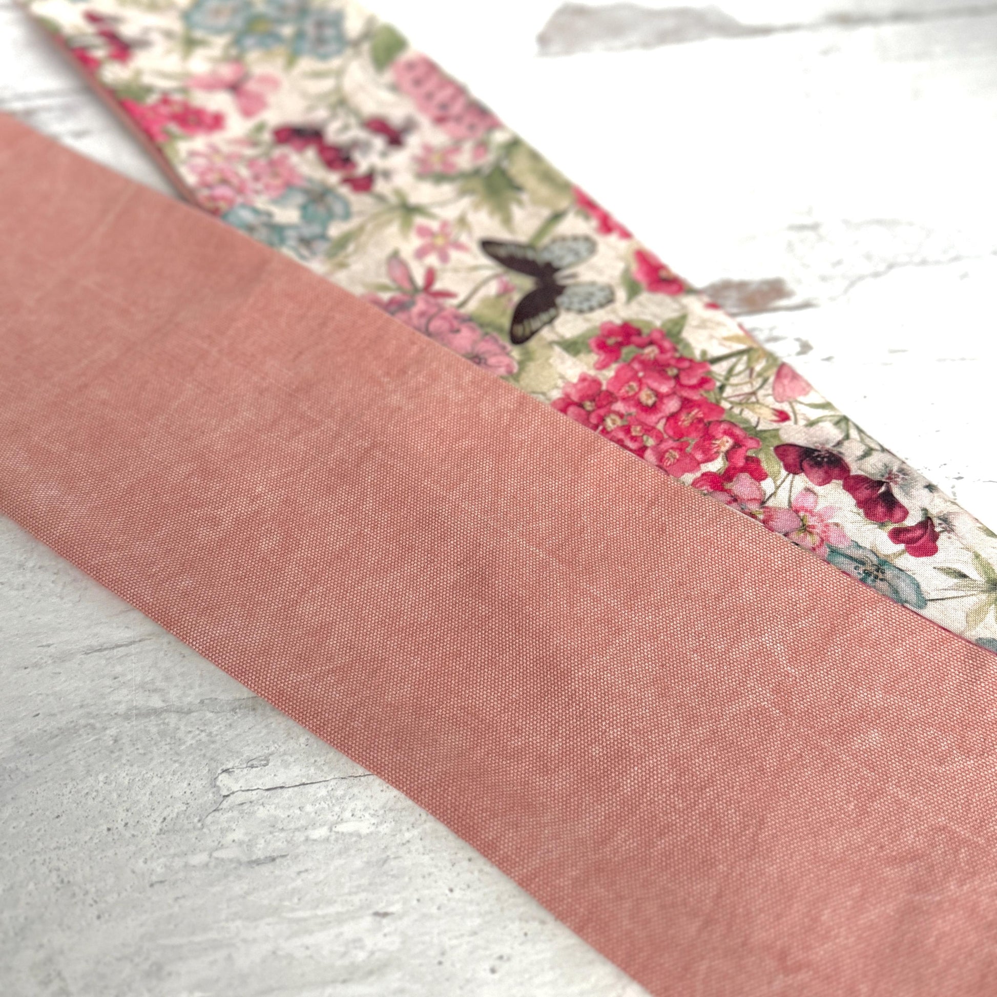 Extra Wide Reversible BENDABLE Wire Headband, Pink Denim & Floral Print Wired Head Wrap, Turban Accessories, Head Scarf, Bandana
