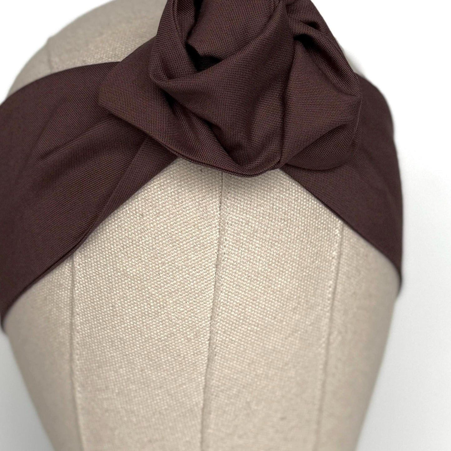 Mini Adjustable Wire Head Wrap, Brown Wired Headband, Bendable Fabric Head Wrap, Women Head Scarf, Gift Ideas Mom Wife Friend