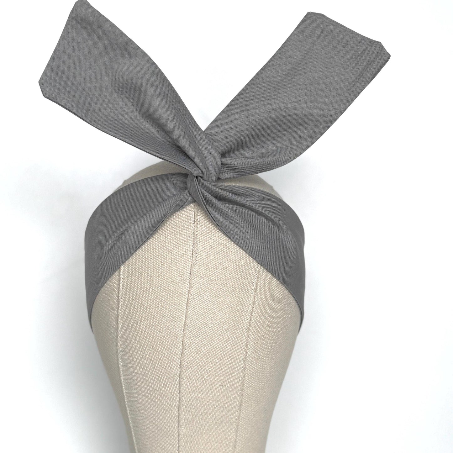 Mini Adjustable Wire Head Wrap, Grey Wired Headband, Bendable Gray Fabric Head Wrap, Women Head Scarf, Gift Ideas Mom Wife Friend