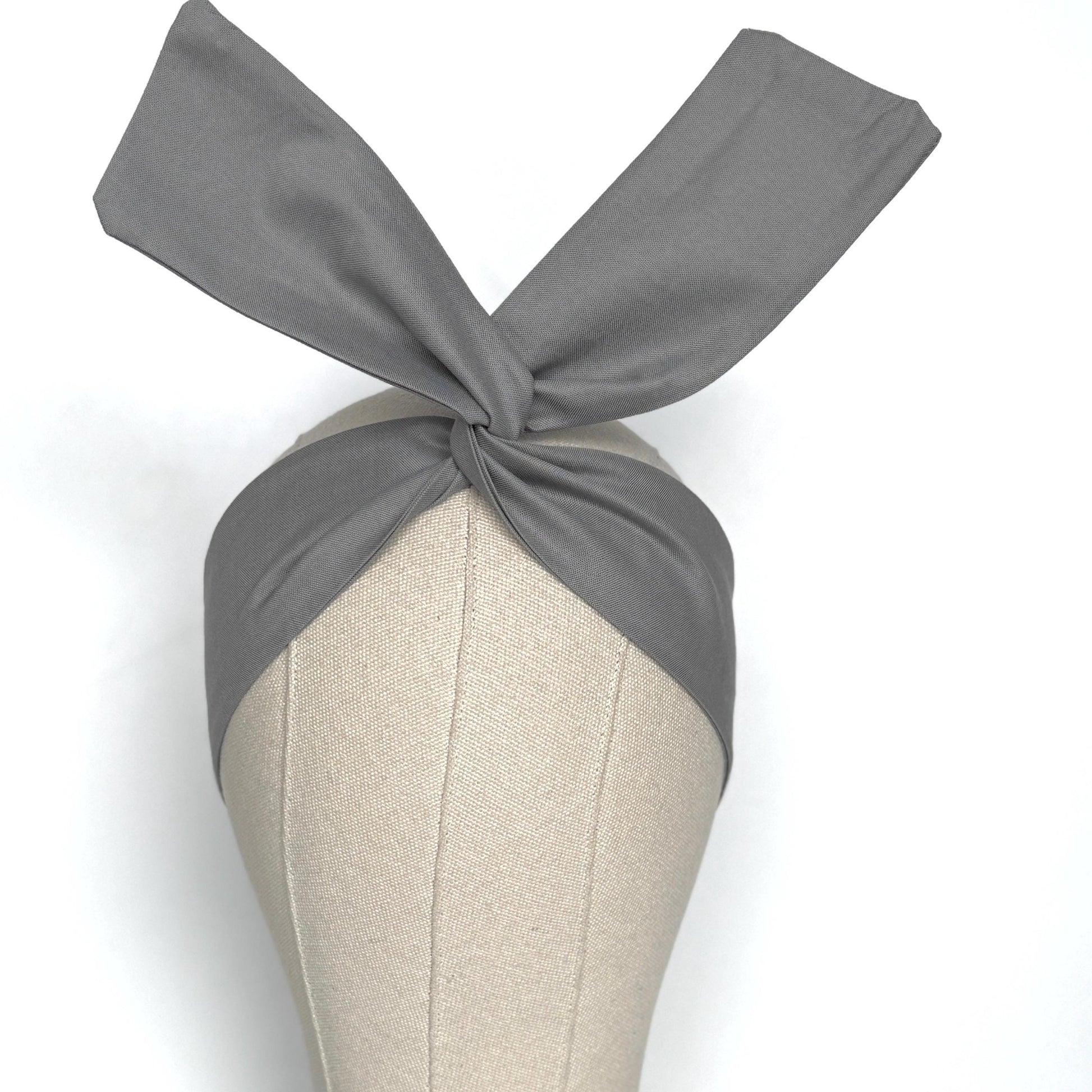 Mini Adjustable Wire Head Wrap, Grey Wired Headband, Bendable Gray Fabric Head Wrap, Women Head Scarf, Gift Ideas Mom Wife Friend