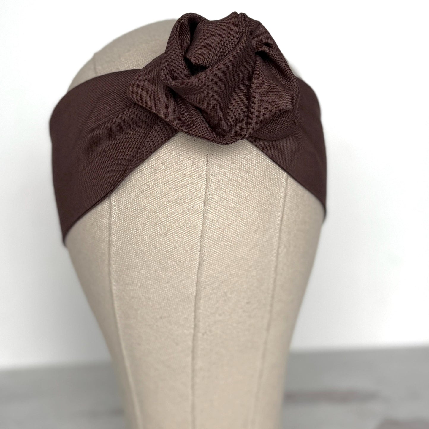 Mini Adjustable Wire Head Wrap, Brown Wired Headband, Bendable Fabric Head Wrap, Women Head Scarf, Gift Ideas Mom Wife Friend