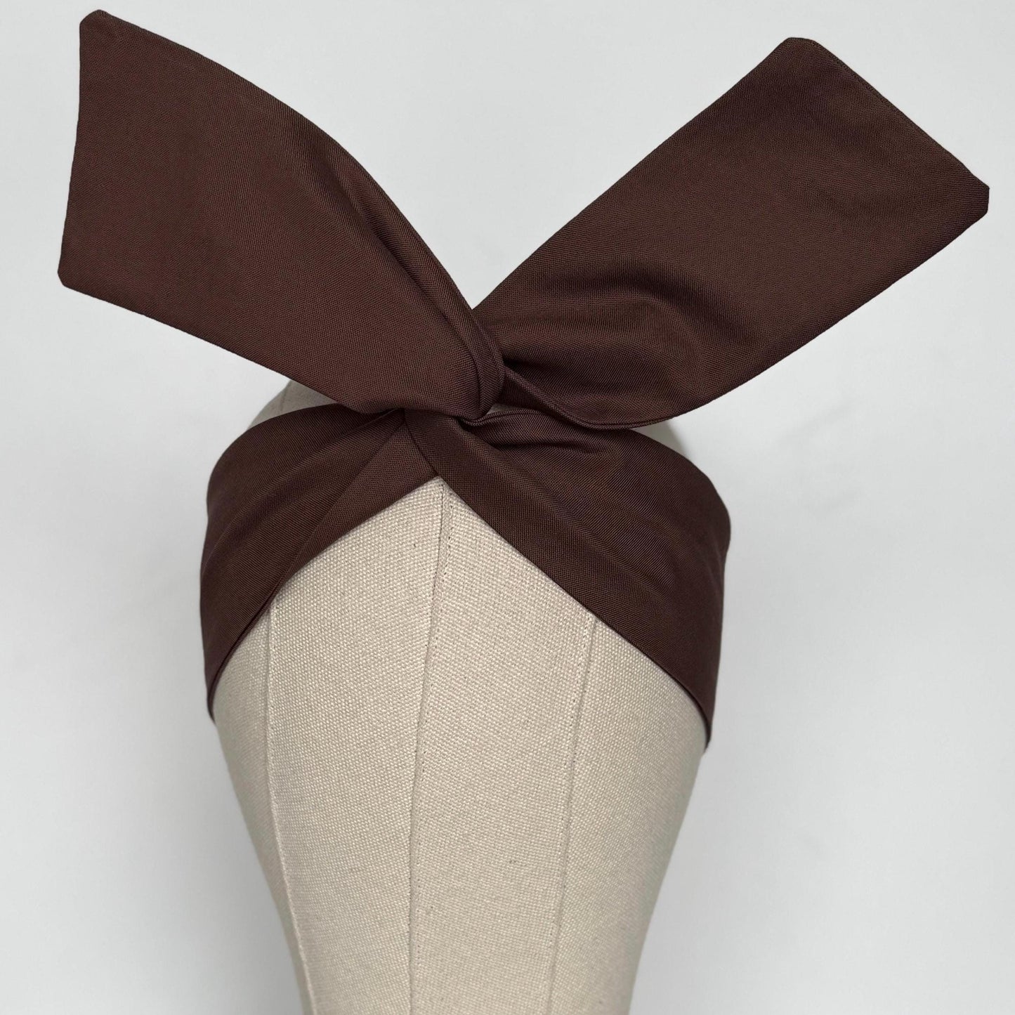 Mini Adjustable Wire Head Wrap, Brown Wired Headband, Bendable Fabric Head Wrap, Women Head Scarf, Gift Ideas Mom Wife Friend