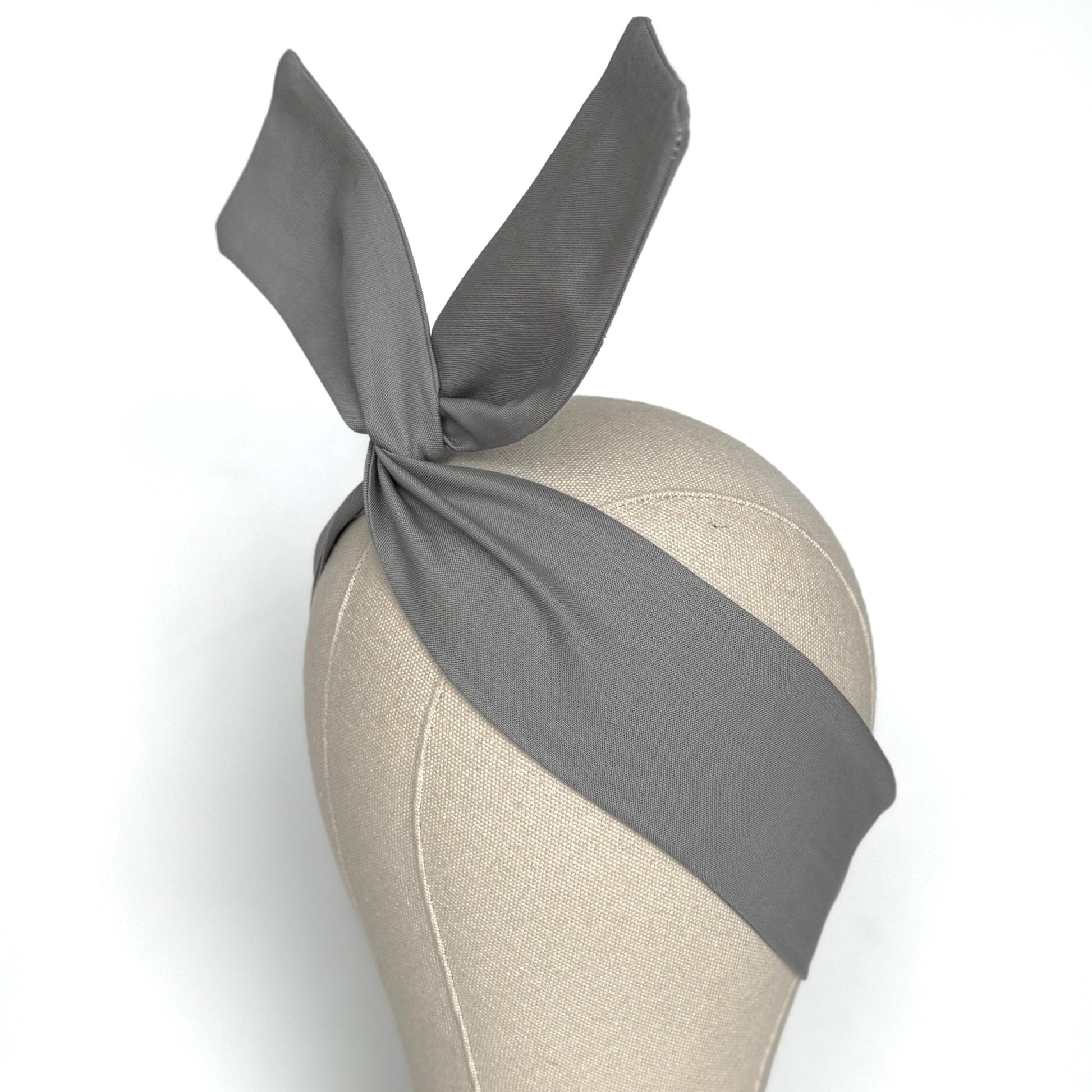 Mini Adjustable Wire Head Wrap, Grey Wired Headband, Bendable Gray Fabric Head Wrap, Women Head Scarf, Gift Ideas Mom Wife Friend