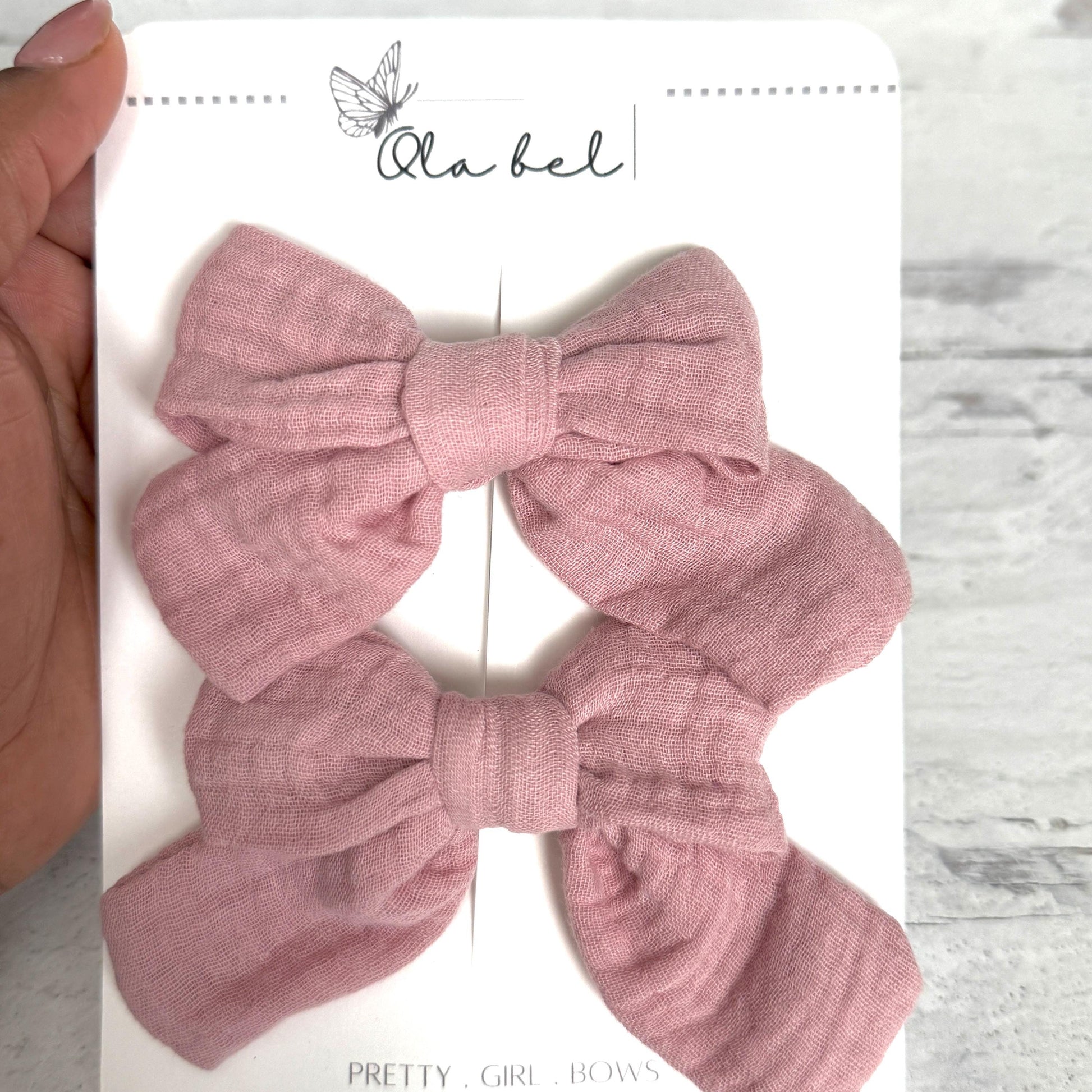 Gauze Muslin Cotton Hair Bow Set (2), Piggy Bows, Pink Burgundy Purple, Baby Toddler Infant Bows, Baby Headband