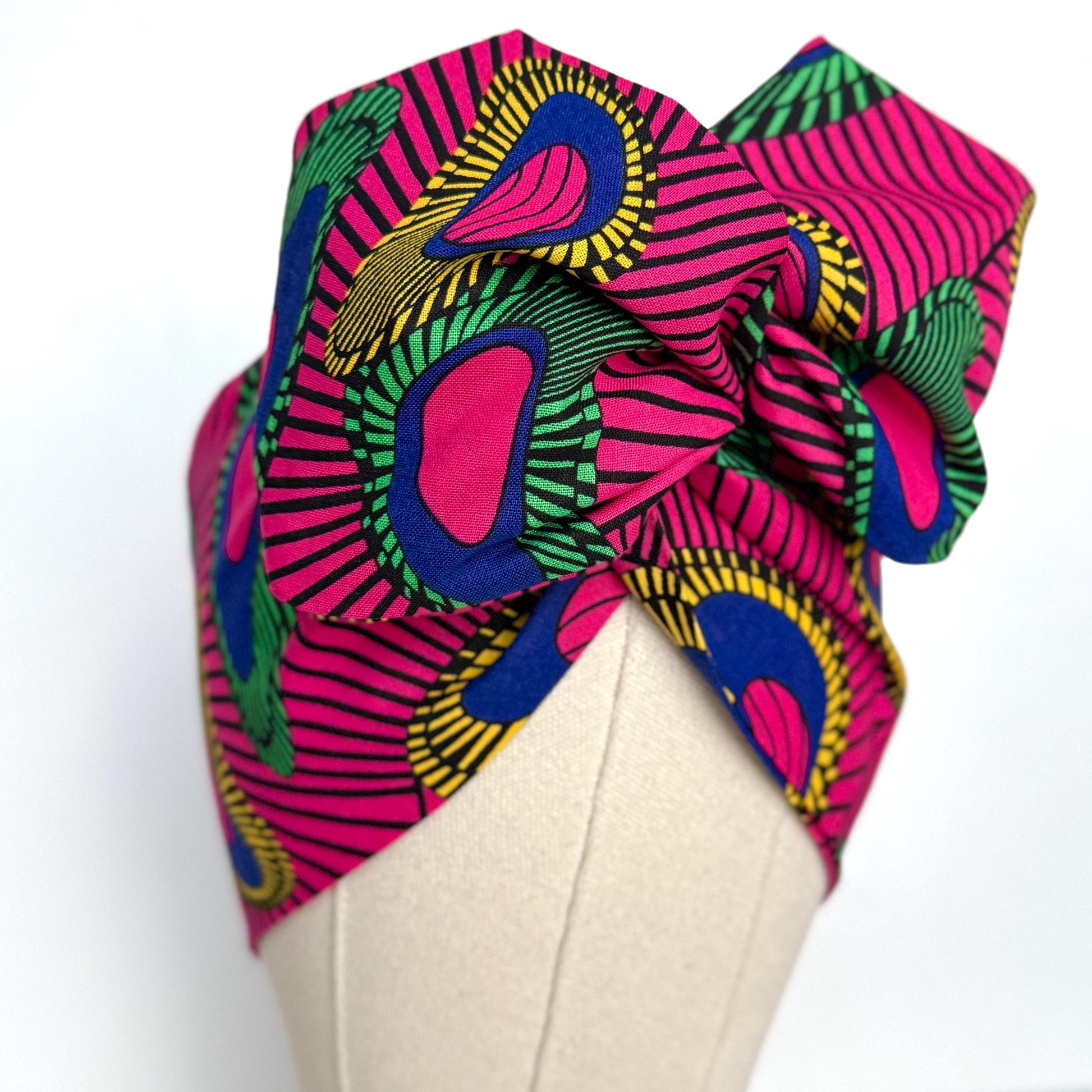 Extra Wide Adjustable Wire Headband African Print, Fuscia Yellow Purple Boho Wired Headband, Fabric Head Wrap, Turban, Gift for Her, Scarf