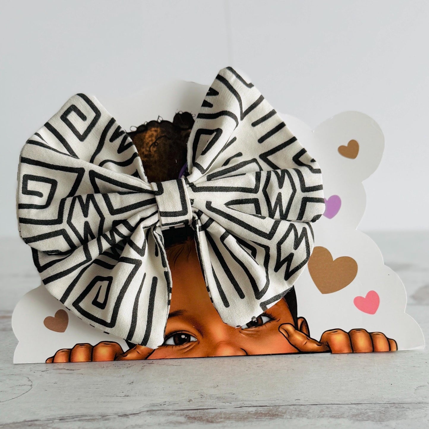 Large Pinwheel Hair Bow, Statement Bow, Boho Tribal Print Hair Clip, Barrette Hair Piece For Girls