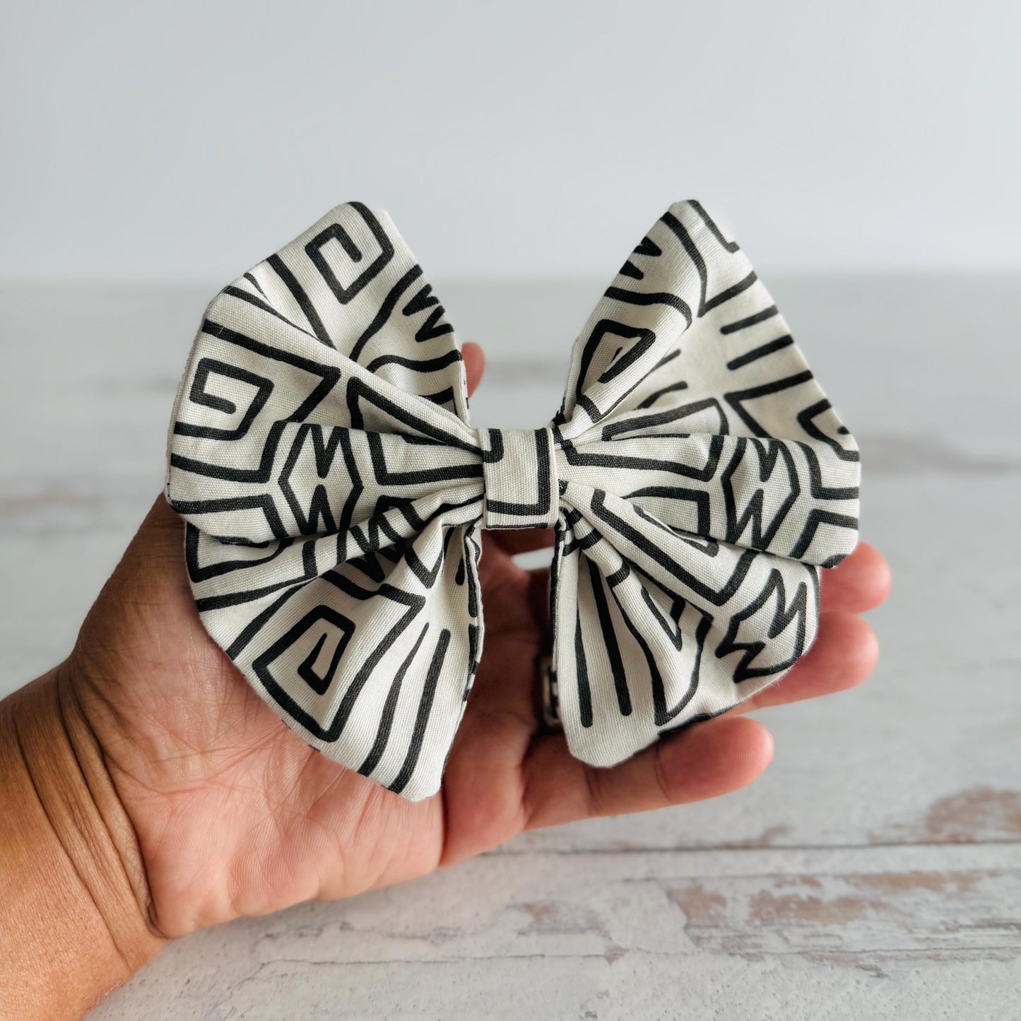 Large Pinwheel Hair Bow, Statement Bow, Boho Tribal Print Hair Clip, Barrette Hair Piece For Girls