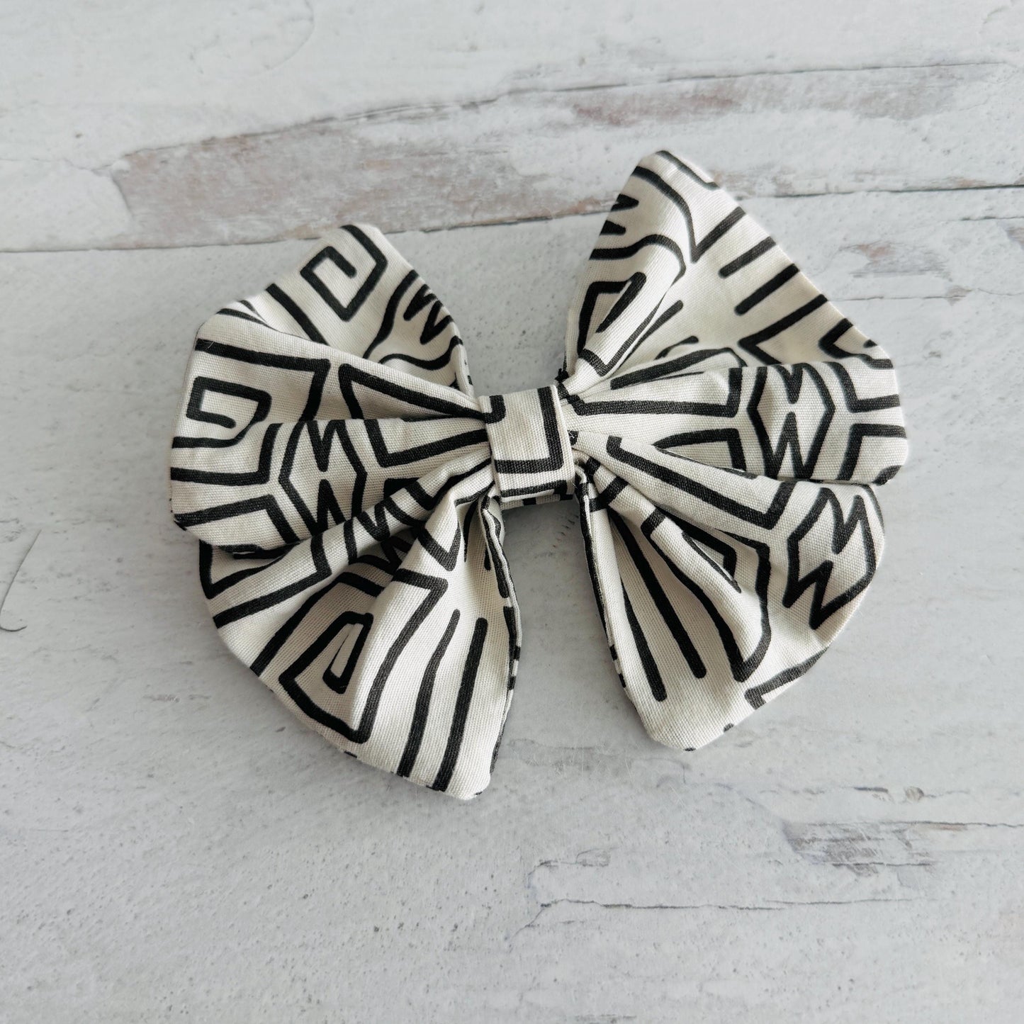 Large Pinwheel Hair Bow, Statement Bow, Boho Tribal Print Hair Clip, Barrette Hair Piece For Girls
