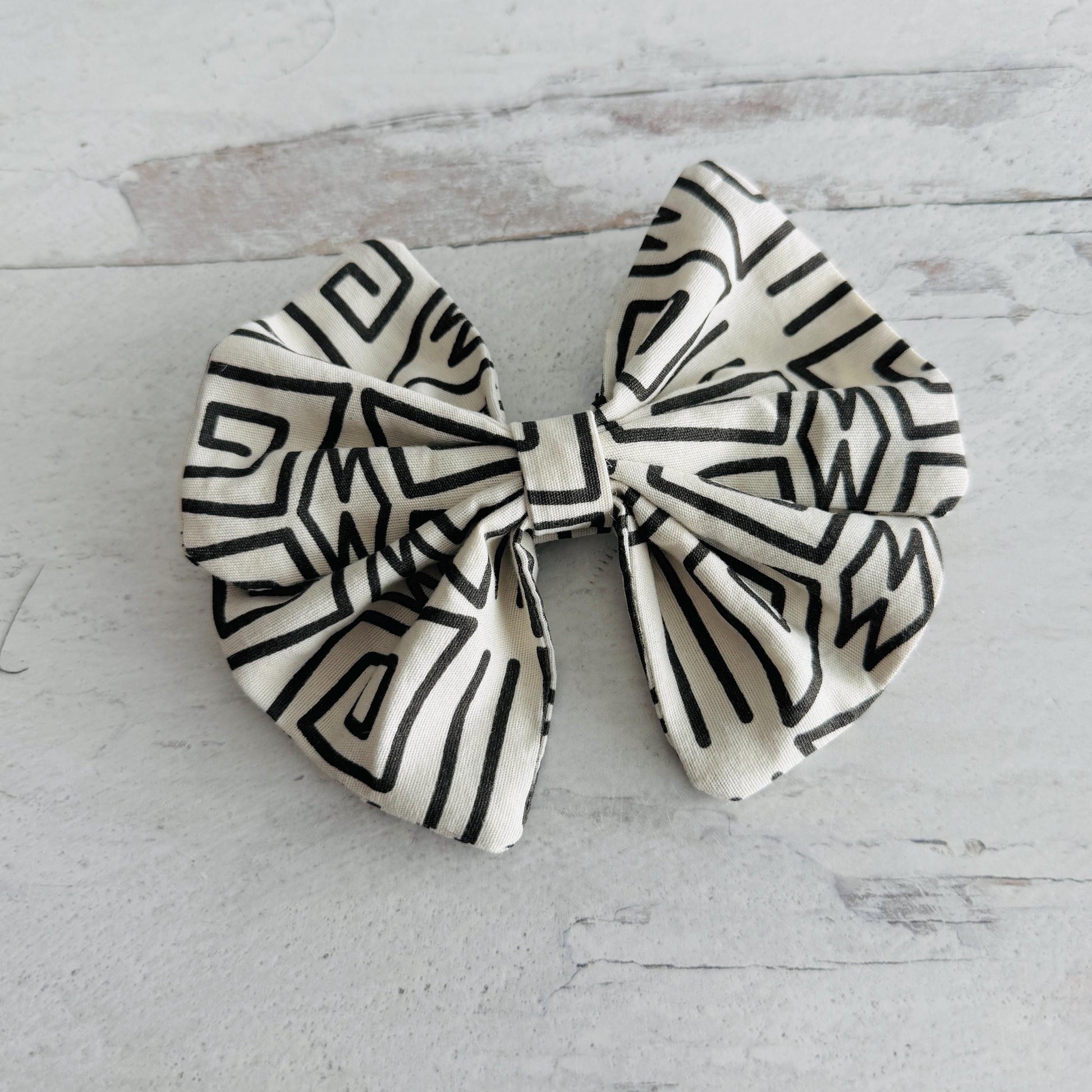 Large Pinwheel Hair Bow, Statement Bow, Boho Tribal Print Hair Clip, Barrette Hair Piece For Girls