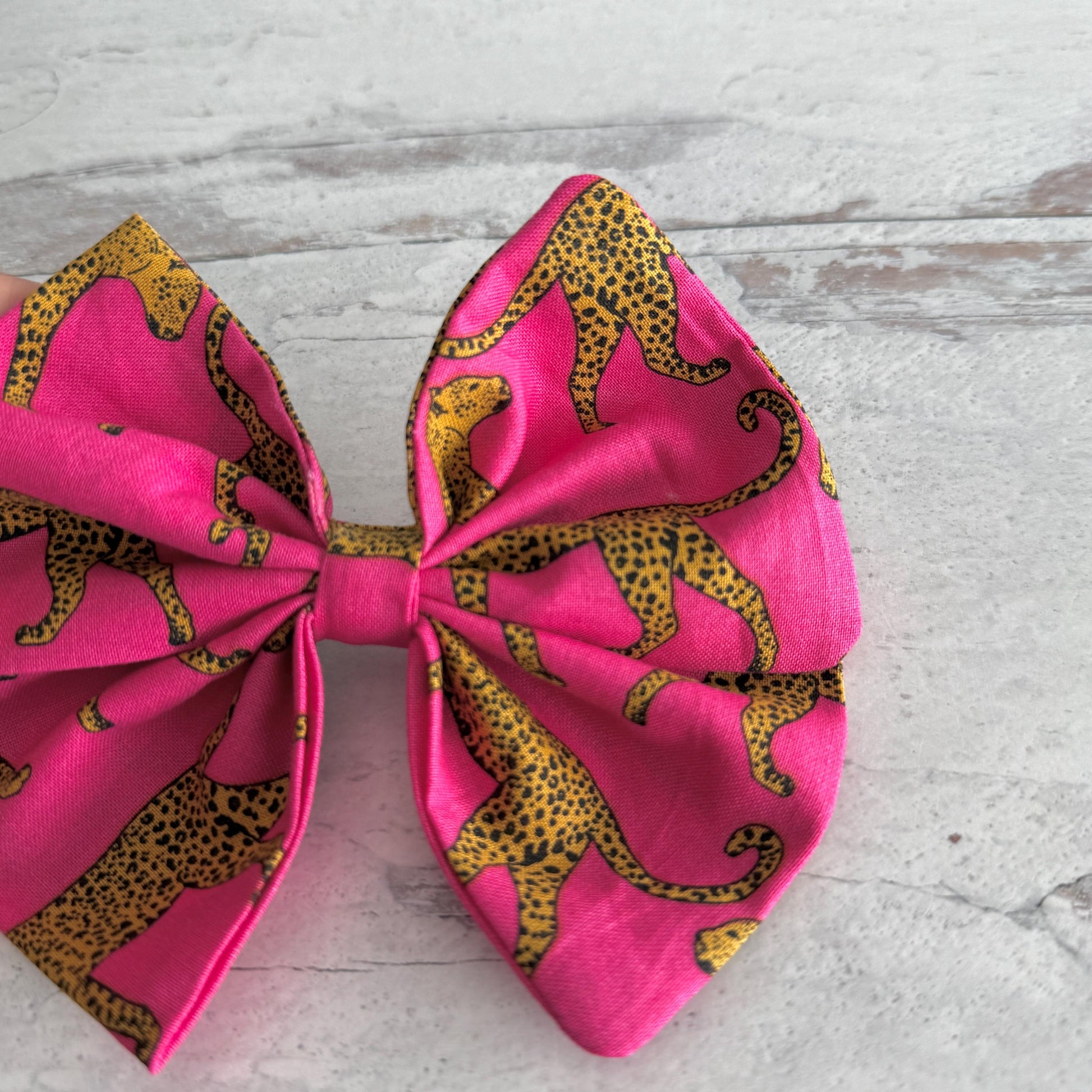 Large Pinwheel Hair Bow, Statement Bow, Boho Pink Leopard Print Hair Clip, Barrette Hair Piece For Girls