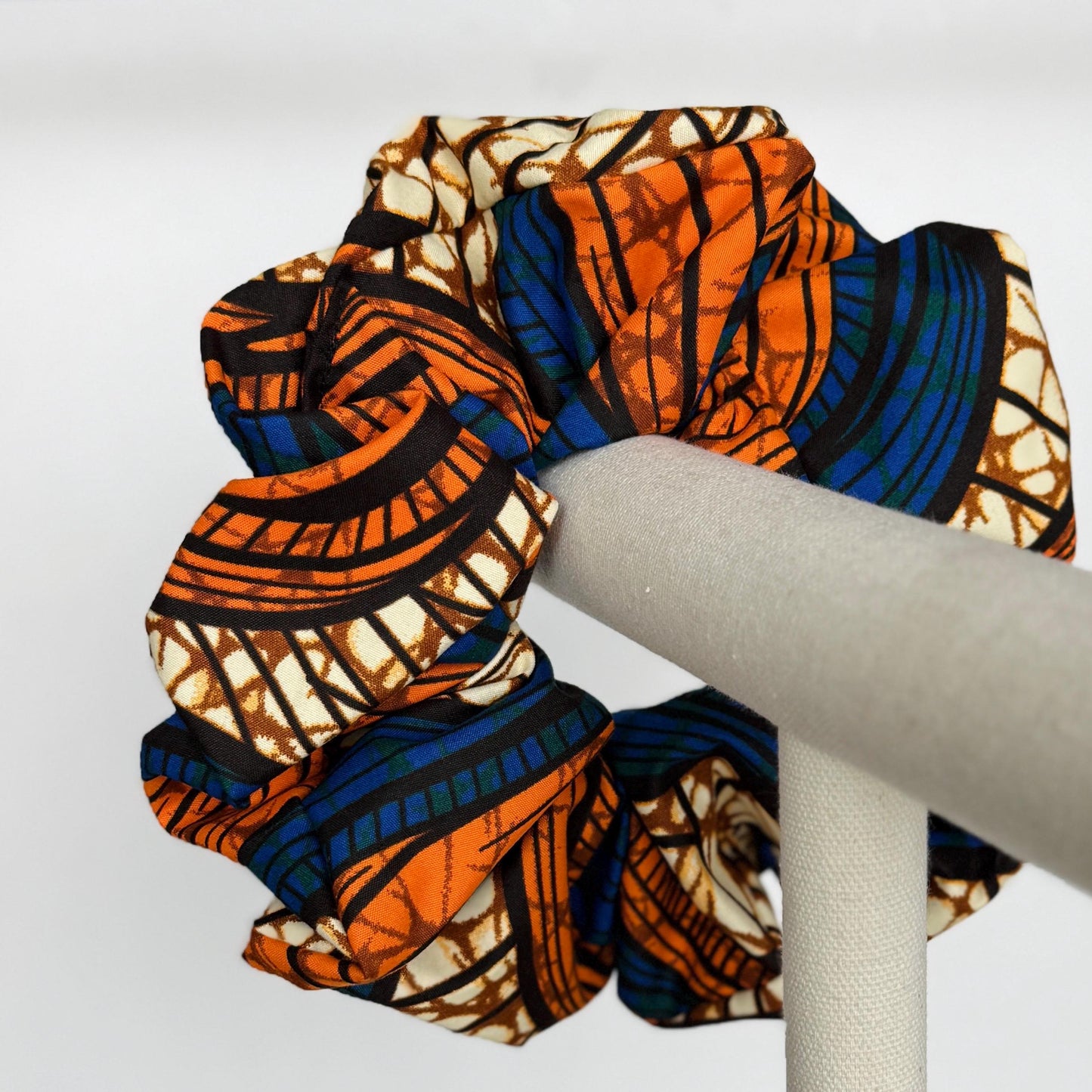 Oversized Ankara Scrunchie, Jumbo African Print Elastic Hair Tie, Afro Boho Print Statement Hair Accessories, Barrette
