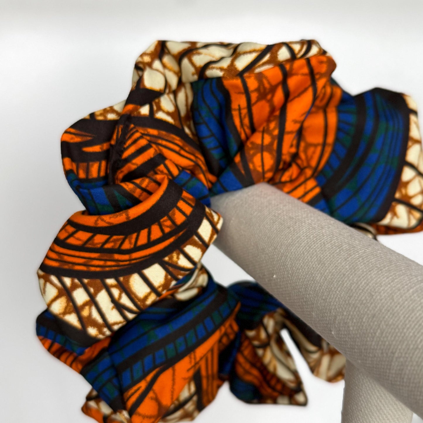 Oversized Ankara Scrunchie, Jumbo African Print Elastic Hair Tie, Afro Boho Print Statement Hair Accessories, Barrette