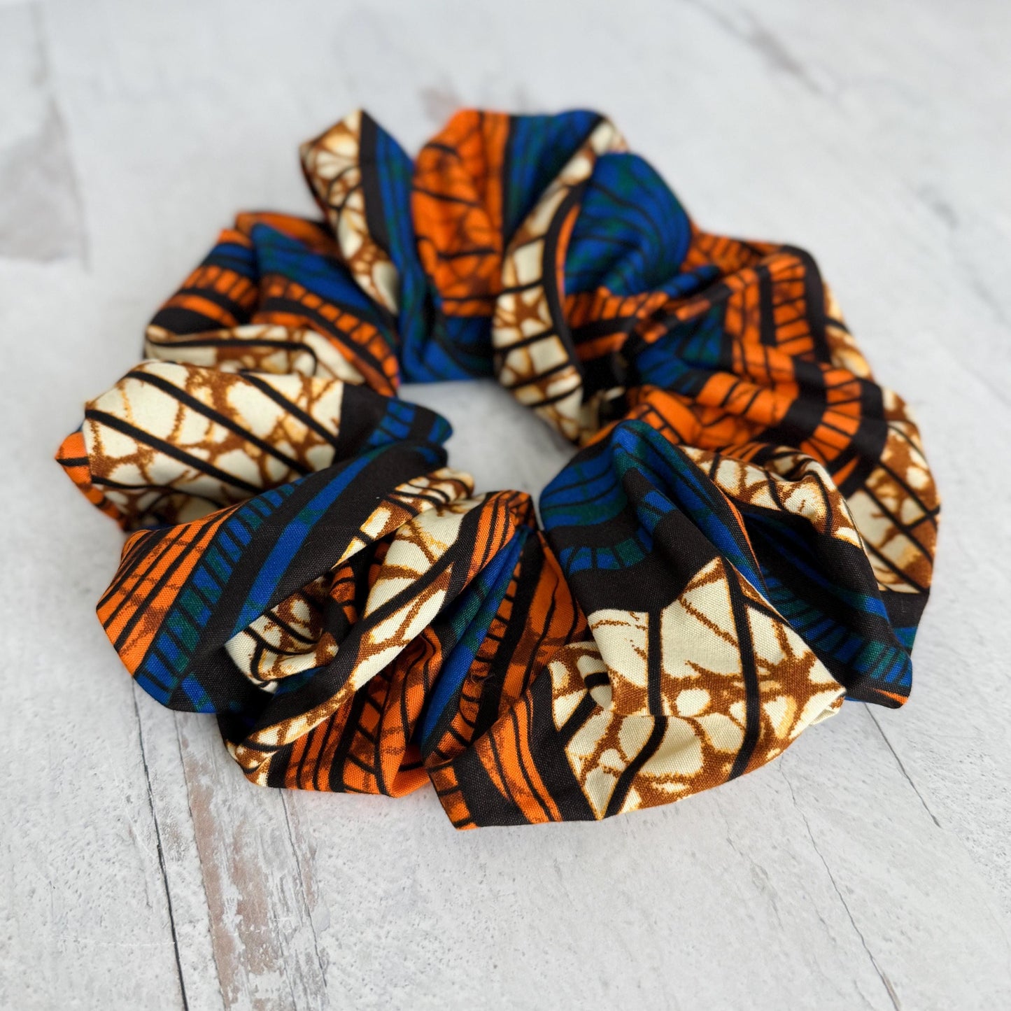 Oversized Ankara Scrunchie, Jumbo African Print Elastic Hair Tie, Afro Boho Print Statement Hair Accessories, Barrette