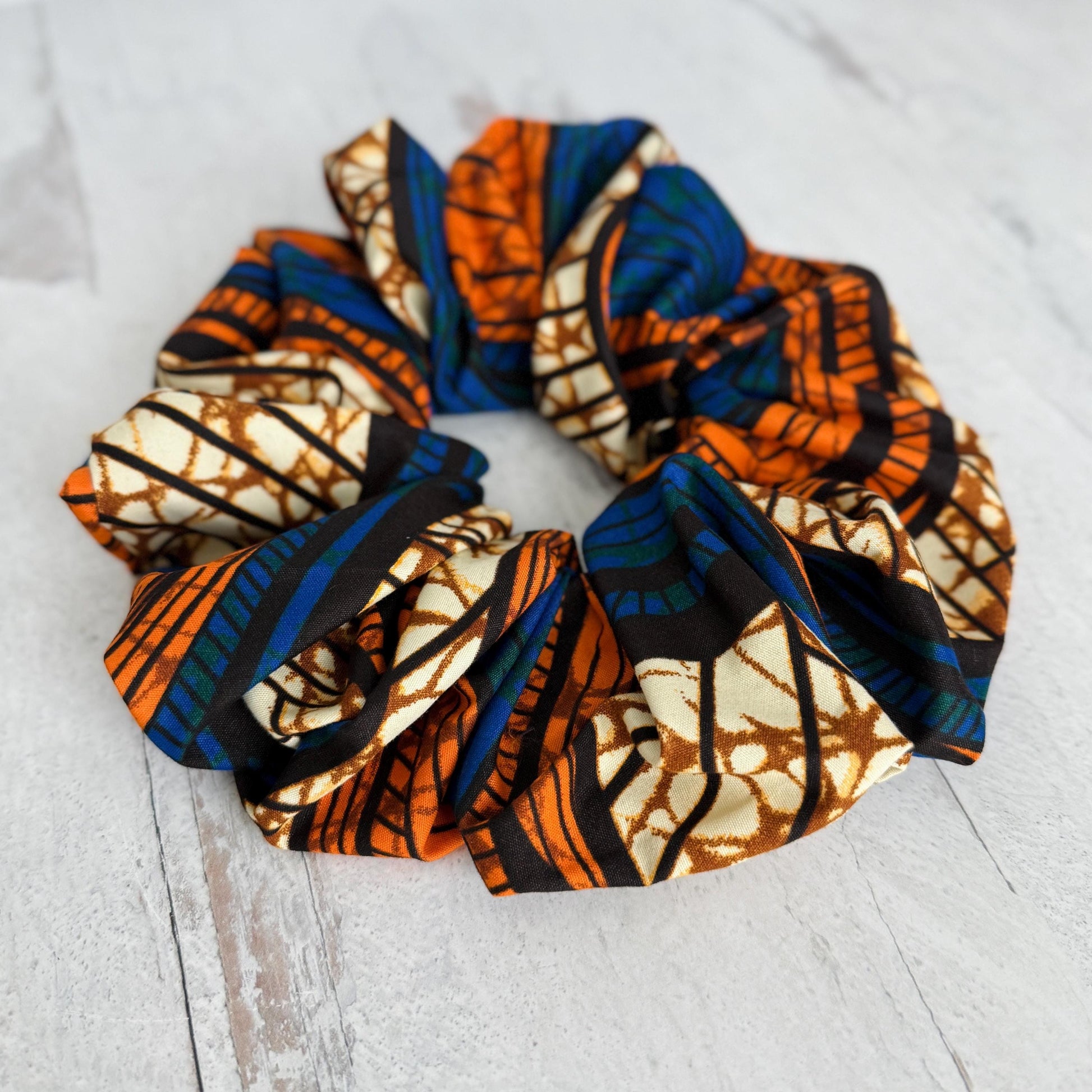 Oversized Ankara Scrunchie, Jumbo African Print Elastic Hair Tie, Afro Boho Print Statement Hair Accessories, Barrette