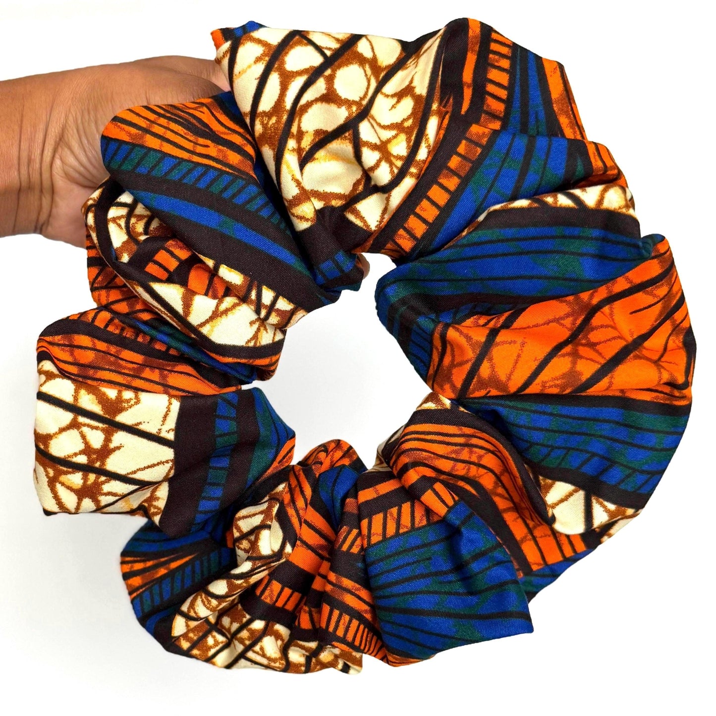 Oversized Ankara Scrunchie, Jumbo African Print Elastic Hair Tie, Afro Boho Print Statement Hair Accessories, Barrette