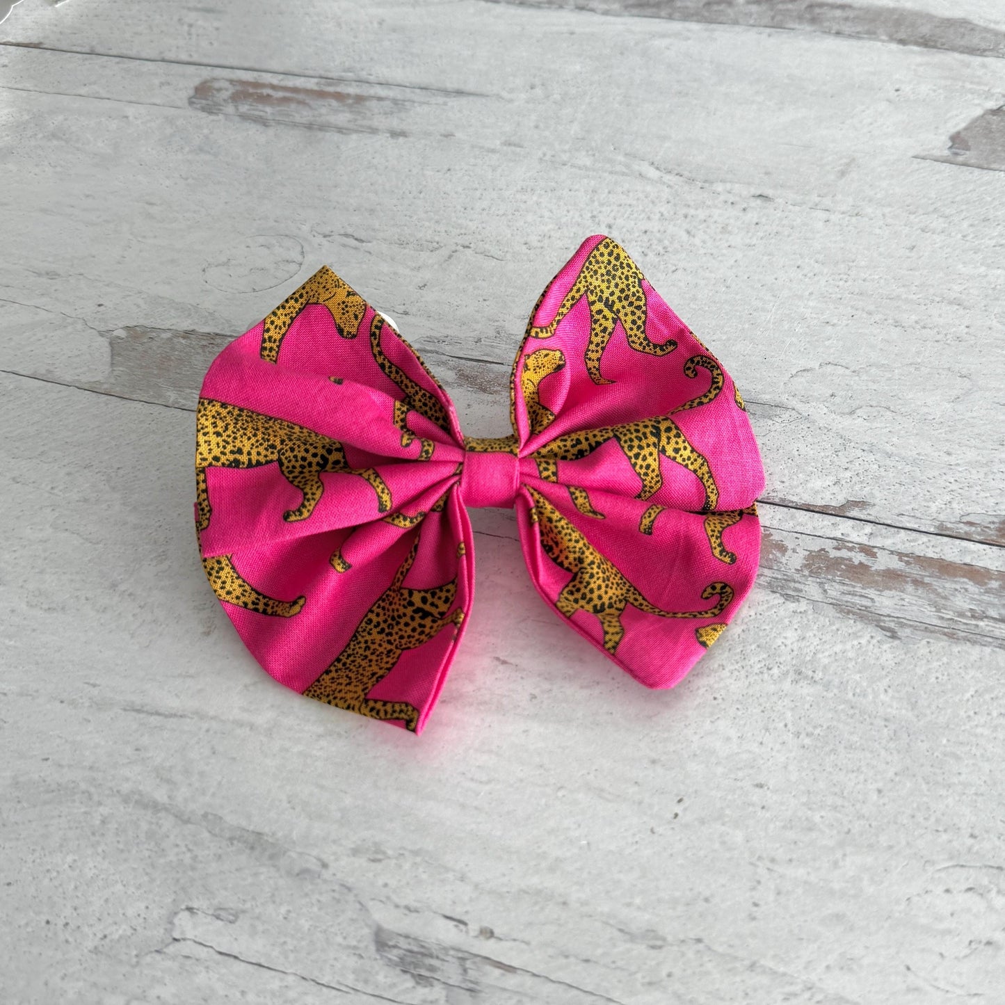Large Pinwheel Hair Bow, Statement Bow, Boho Pink Leopard Print Hair Clip, Barrette Hair Piece For Girls