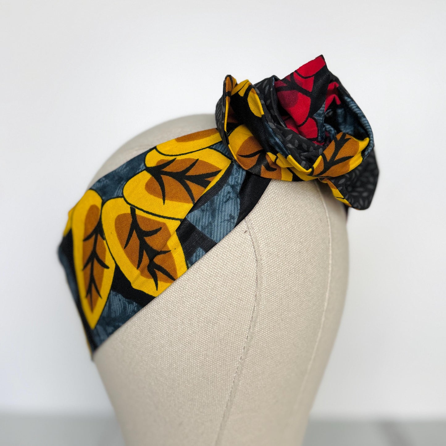 Mini Adjustable Reversible Ankara Wire Head Wrap, African Print Wired Headband, Fabric Head Wrap, Women Head Scarf, Hair Accessories