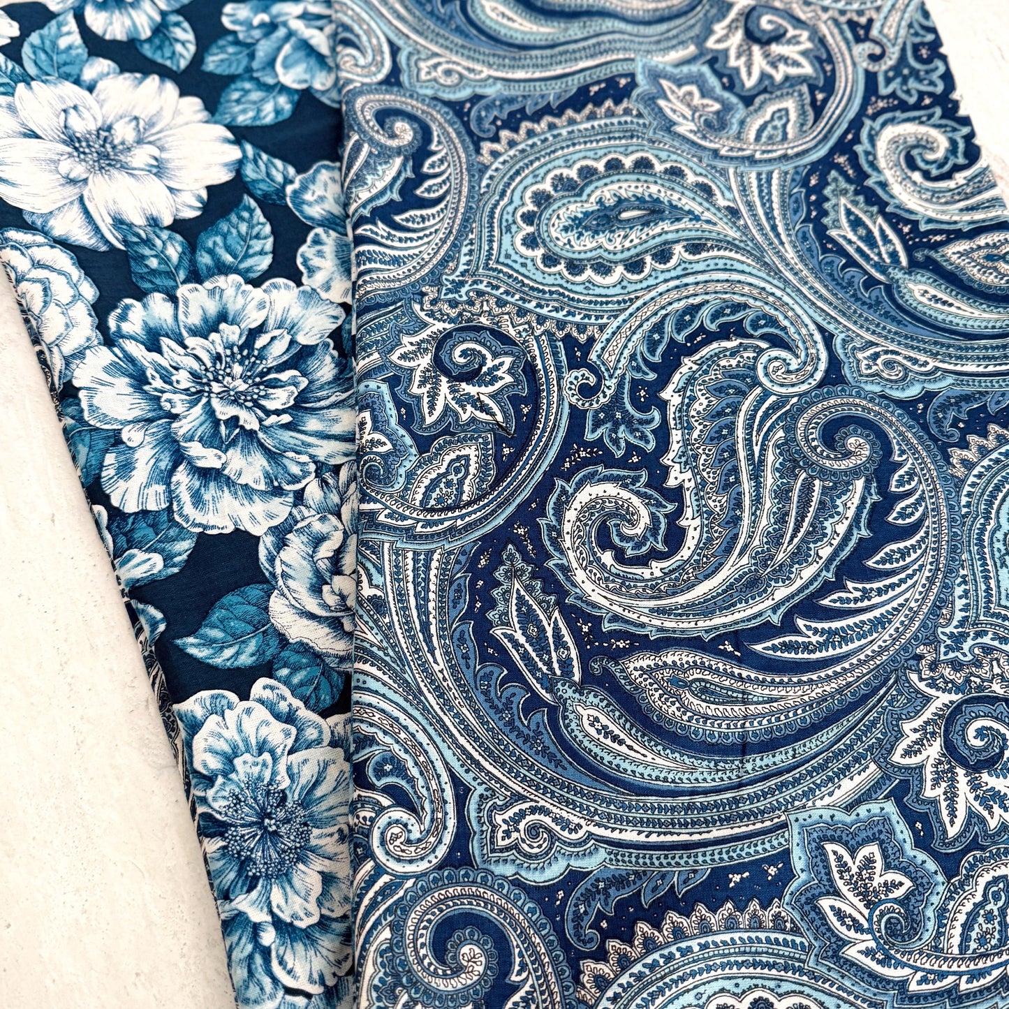 Full Turban Wire Headband, Reversible Extra Wide Navy Teal White Floral Paisley Wired Headband, Fabric Head Wrap, Boho Women Accessories