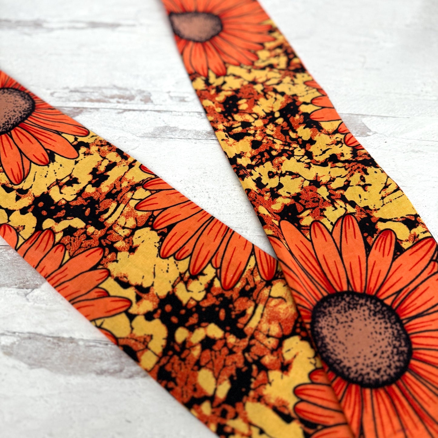 Extra Wide Adjustable Wire Wrap, Ankara Wired Headband, Yellow Orange Brown African Fabric Head Wrap, Ankara Afro Boho Turban, Bandana