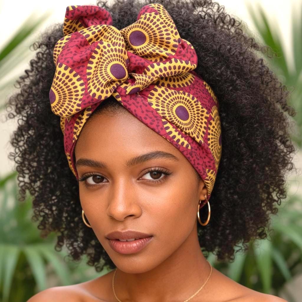 Extra Wide Adjustable Wire Headband African Print, Fuscia Yellow Purple Boho Wired Headband, Fabric Head Wrap, Turban, Gift for Her, Scarf