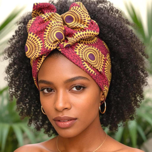 Extra Wide Adjustable Wire Headband African Print, Fuscia Yellow Purple Boho Wired Headband, Fabric Head Wrap, Turban, Gift for Her, Scarf