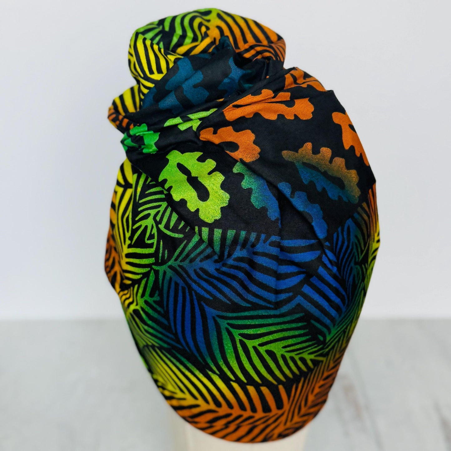 Full Turban Tropical Wired Head Wrap | Double Wire Headband | No-Tie Headwrap | Bold Summer Head Scarf | Afro Boho Hair Accessory