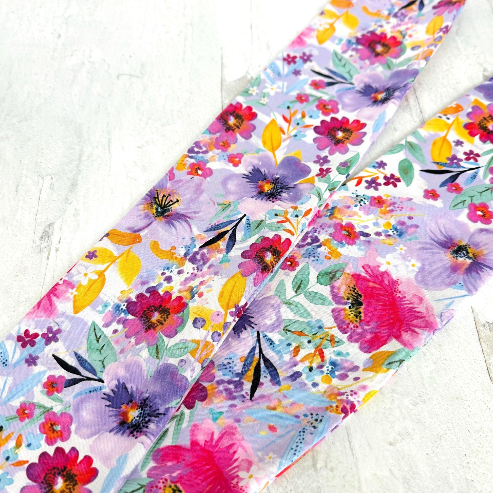 Extra Long Wide Adjustable Wire Head Wrap, White Purple Pink Floral Print, Wired Head band, Turban, Mother’s Day Gift Headband, Accessories