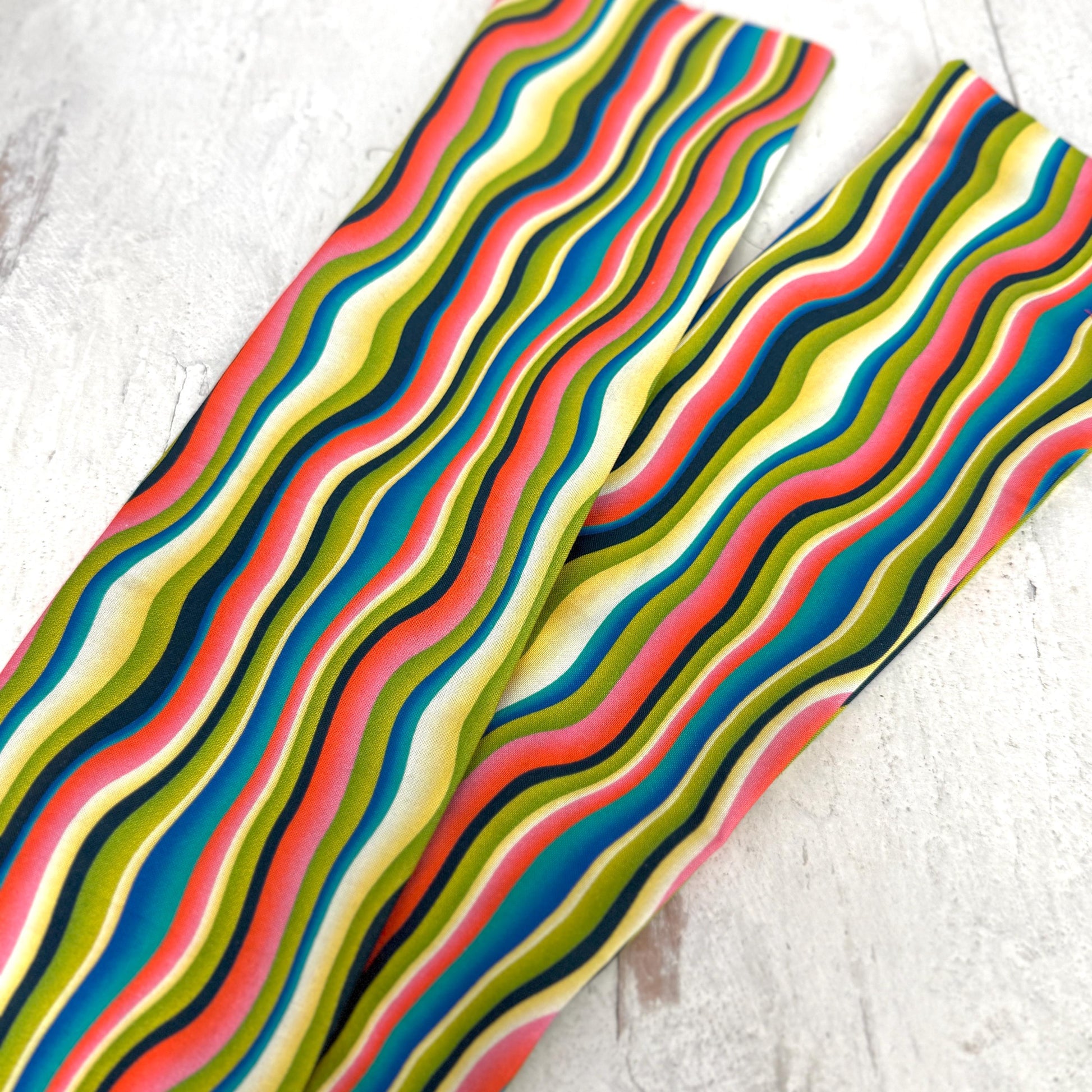 Extra Wide Adjustable Wire Headband, Pink Teal Lime Green Retro Print, Boho Wired Headband, Fabric Head Wrap, Turban, Bendable Scarf