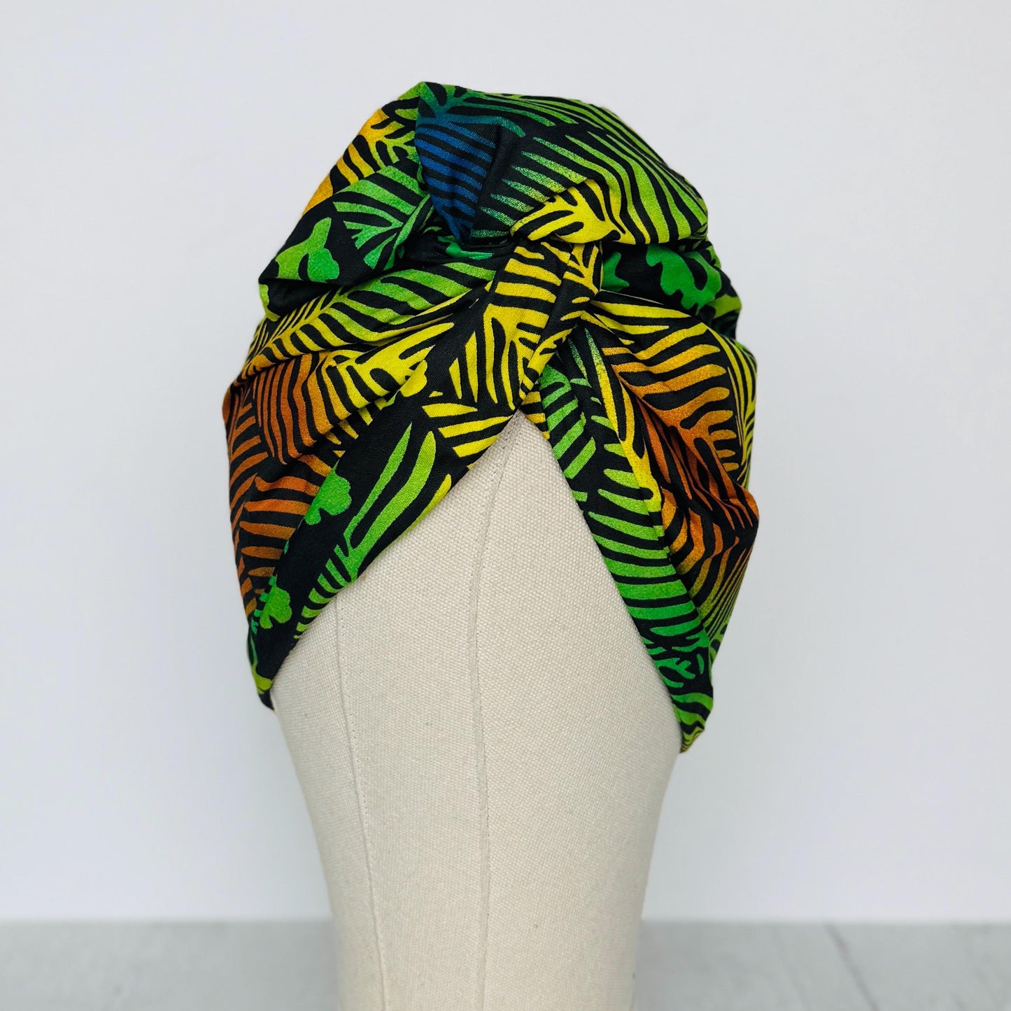Full Turban Tropical Wired Head Wrap | Double Wire Headband | No-Tie Headwrap | Bold Summer Head Scarf | Afro Boho Hair Accessory