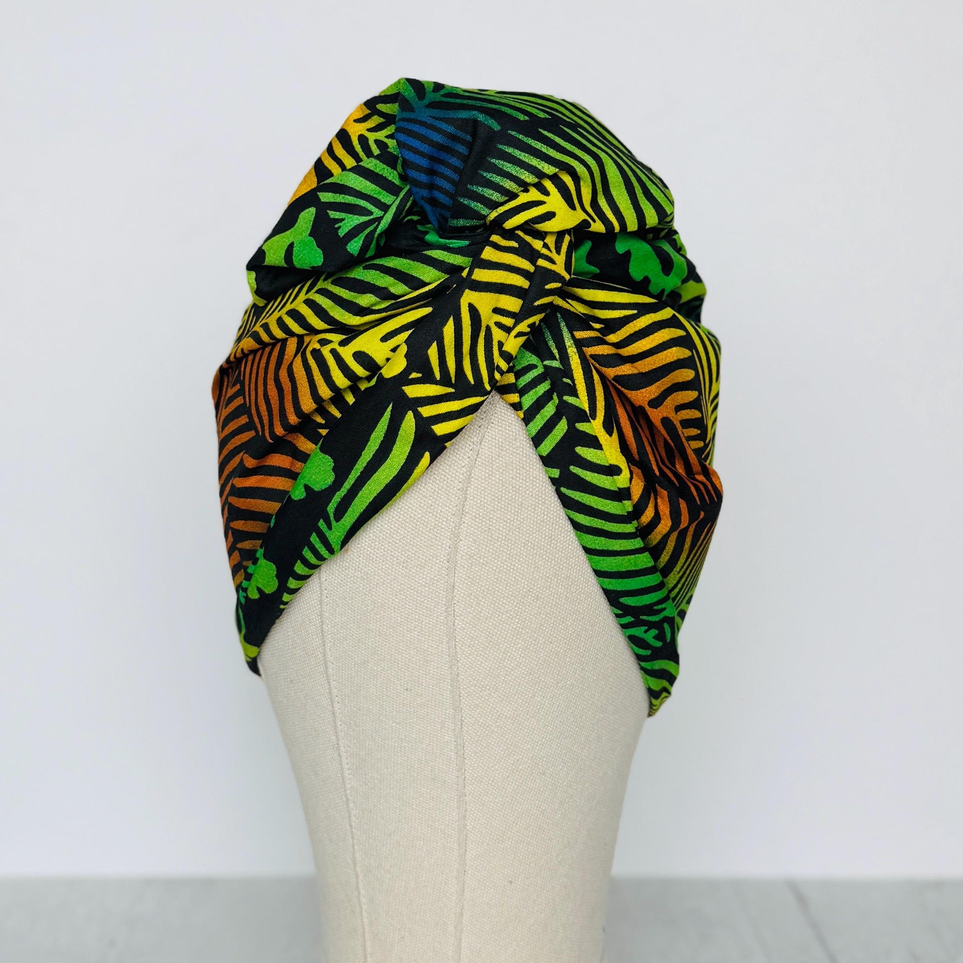 Full Turban Tropical Wired Head Wrap | Double Wire Headband | No-Tie Headwrap | Bold Summer Head Scarf | Afro Boho Hair Accessory