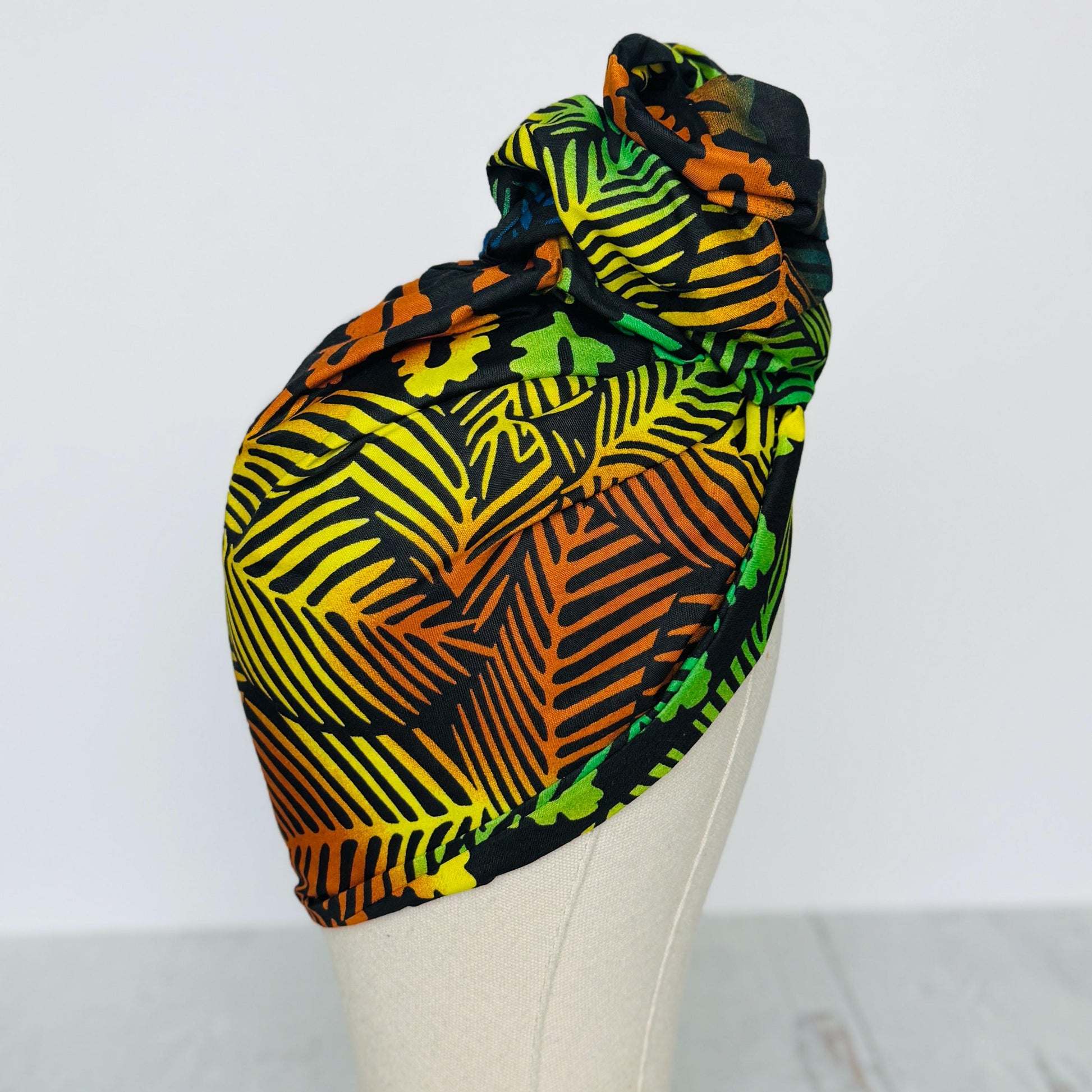 Full Turban Tropical Wired Head Wrap | Double Wire Headband | No-Tie Headwrap | Bold Summer Head Scarf | Afro Boho Hair Accessory