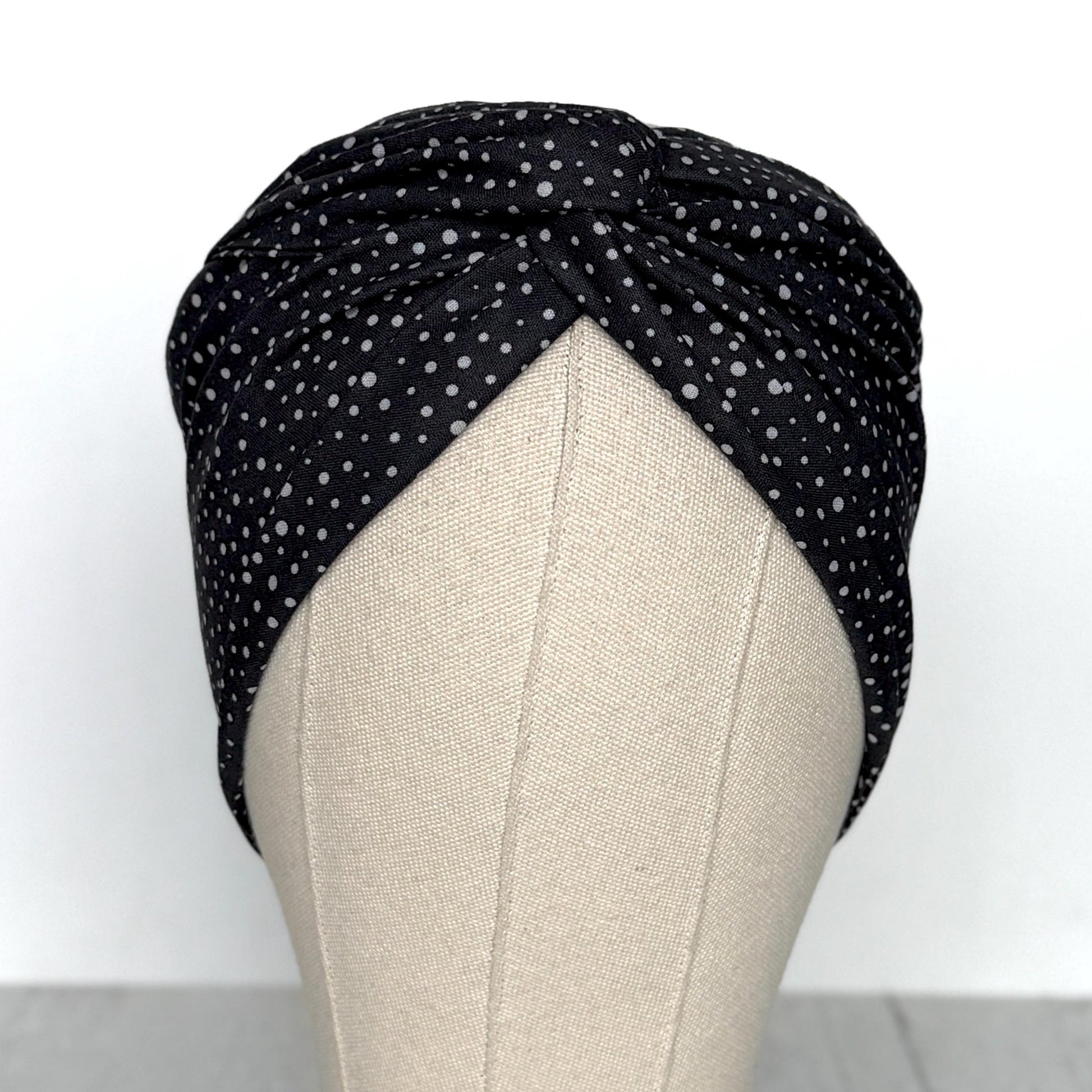 Extra Wide Adjustable Wire Headband, Black Grey Polka Dot Print Wired Headband, Bendable No Slip Head Wrap, Turban Accessories, Head Scarf